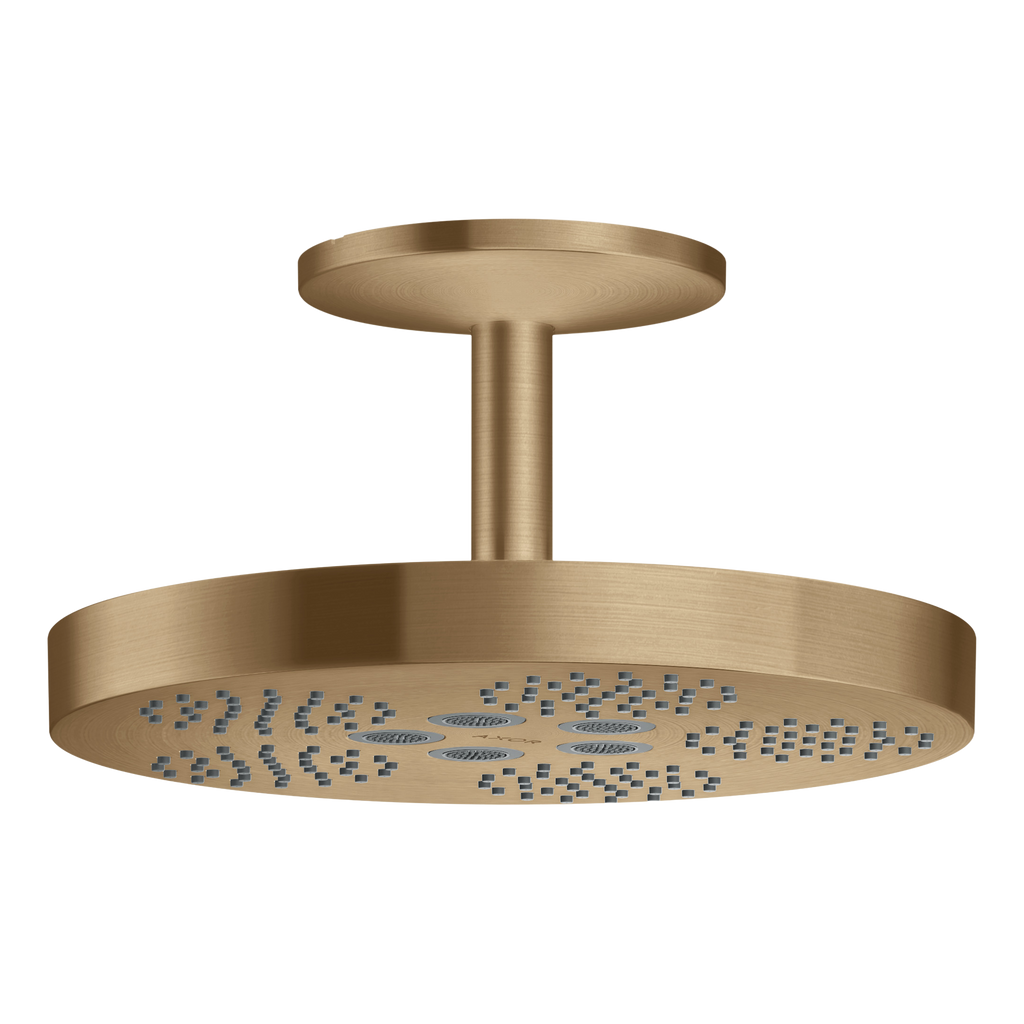 AXOR One Overhead Shower 280 1jet with Ceiling Connection from Brandt in Brushed Bronze finish