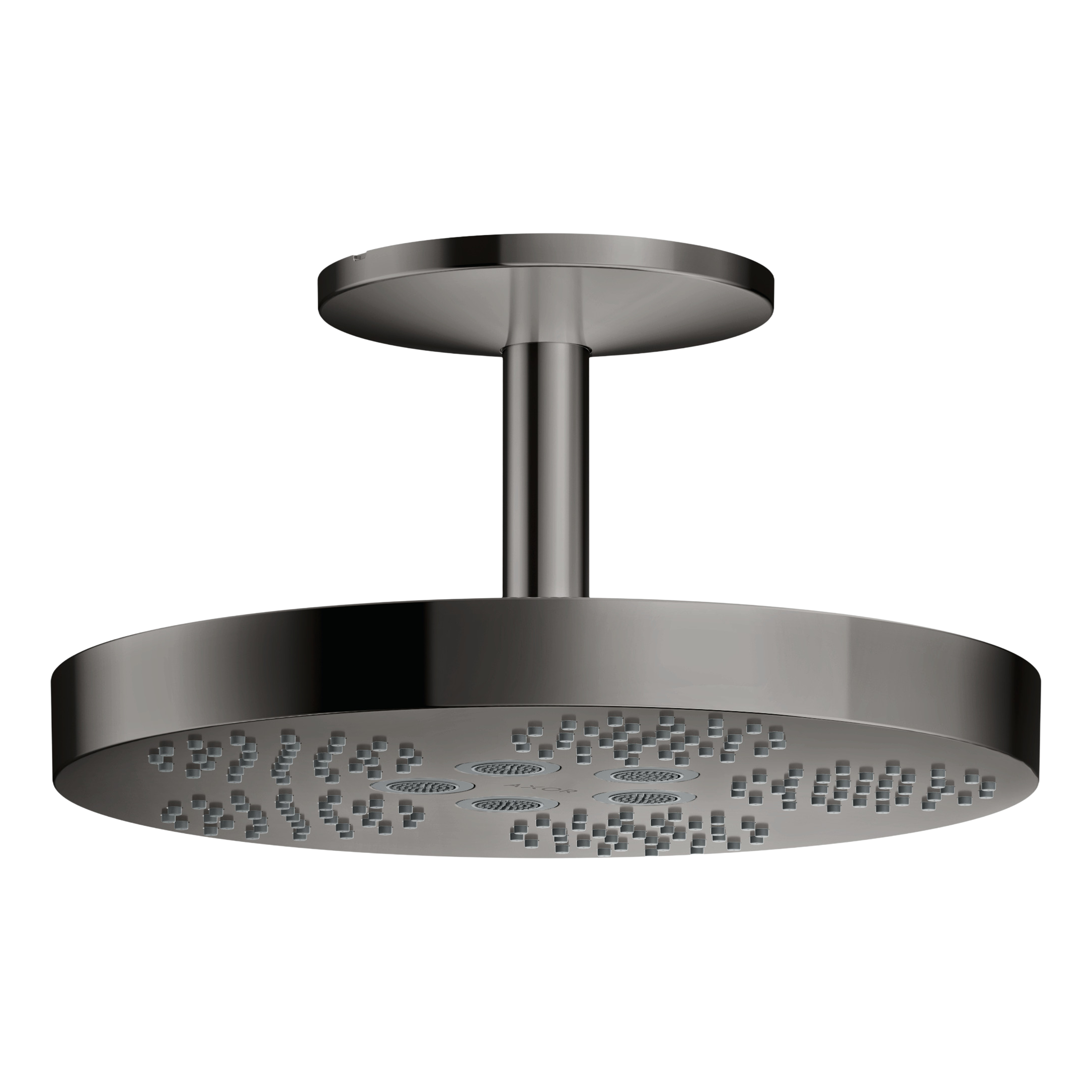 AXOR One Overhead Shower 280 1jet with Ceiling Connection from Brandt in Polished Black Chrome finish
