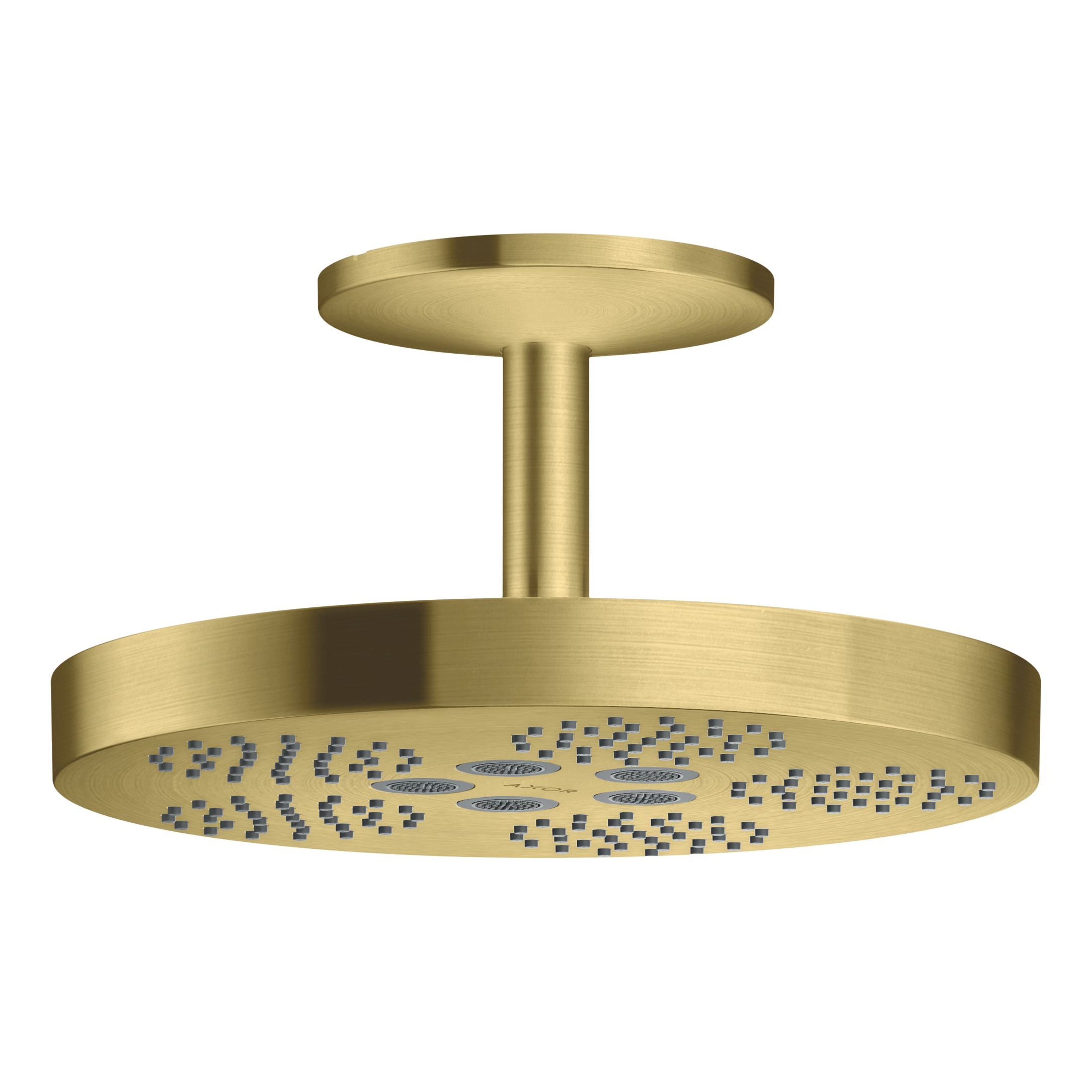 AXOR One Overhead Shower 280 1jet with Ceiling Connection from Brandt in Brushed Brass finish