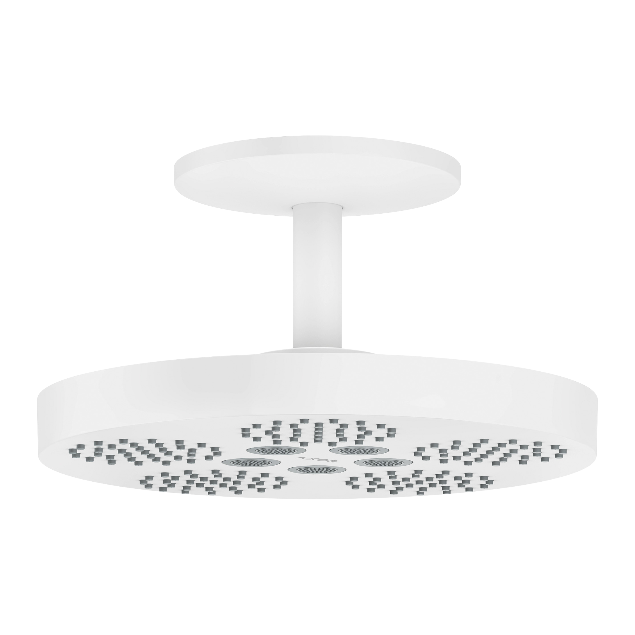 AXOR One Overhead Shower 280 2jet with Ceiling Connection from Brandt in Matt White finish