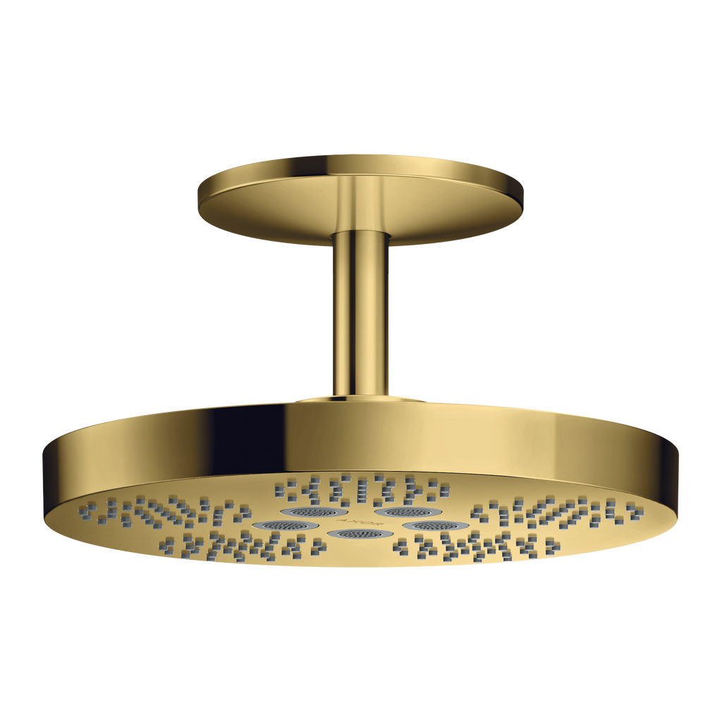 AXOR One Overhead Shower 280 2jet with Ceiling Connection from Brandt in Polished Gold Optic finish