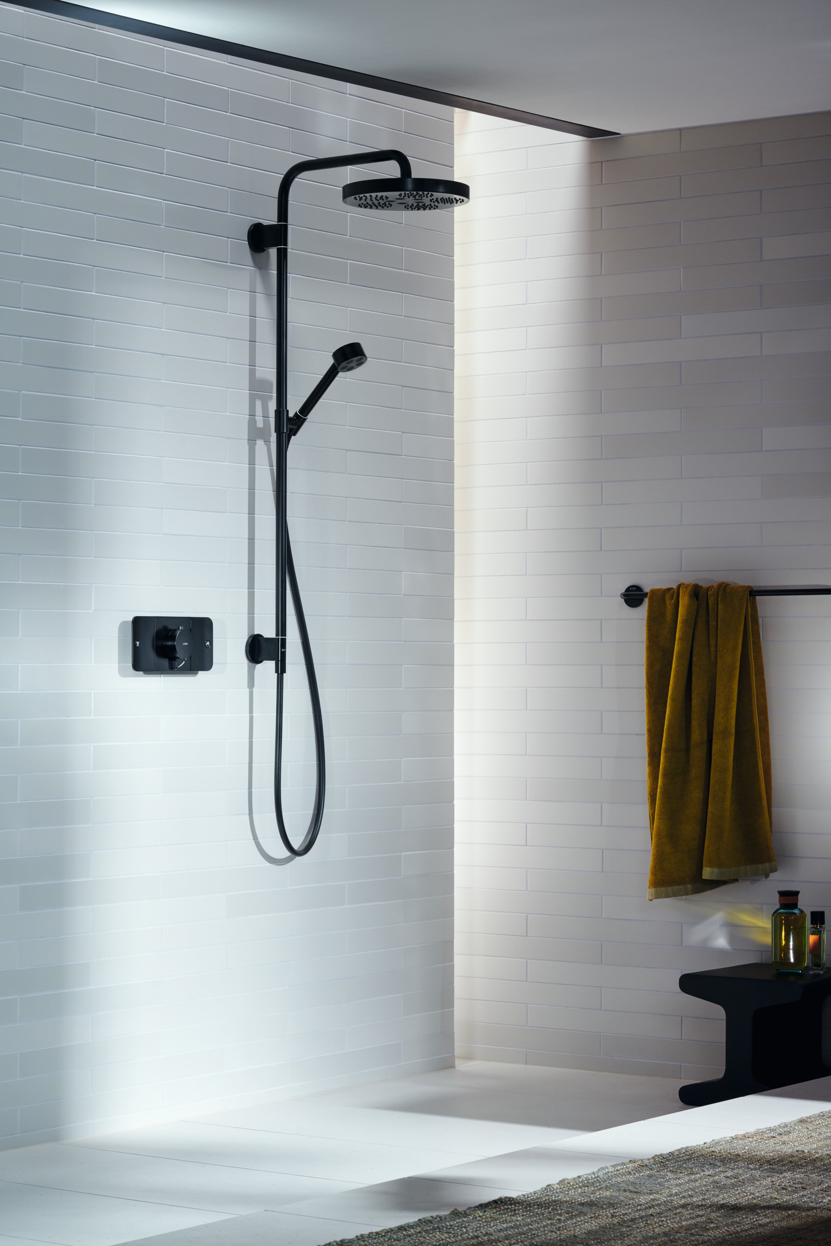 AXOR One Concealed Shower Column 280 1jet from Brandt in Matt Black finish
