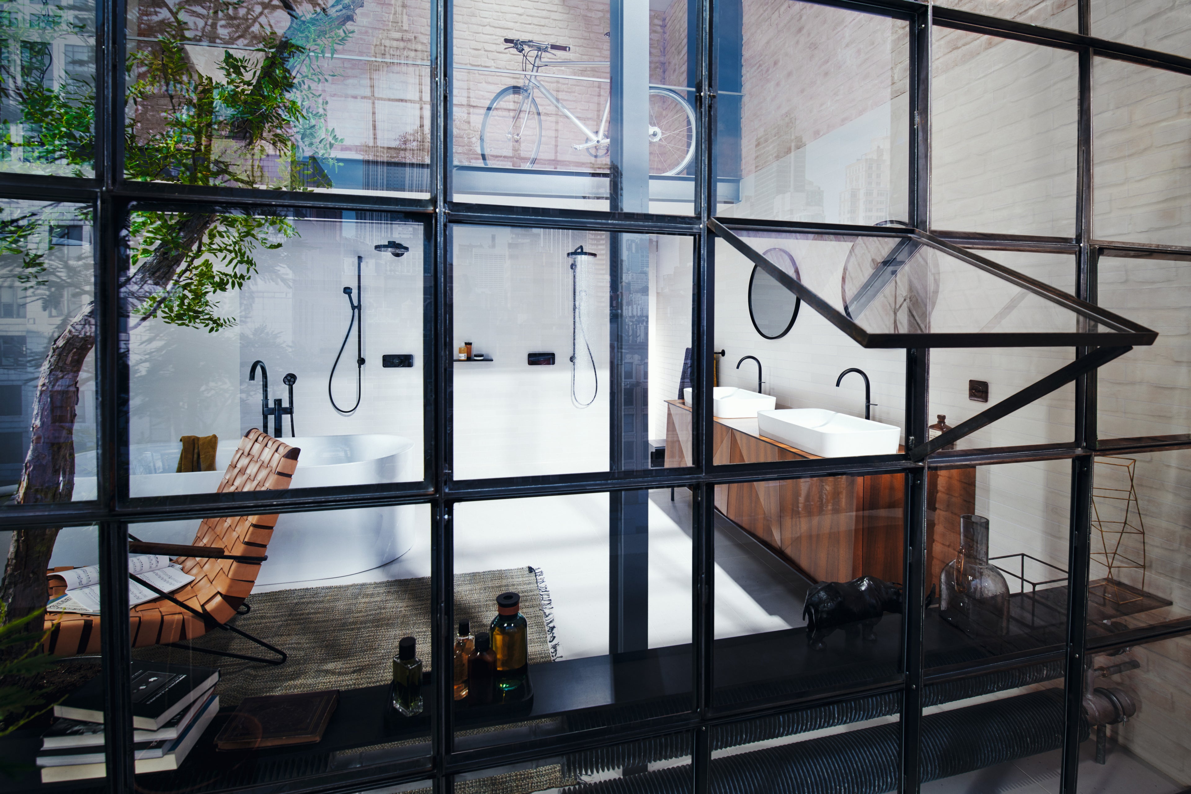 AXOR One Concealed Shower Column 280 1jet from Brandt in Matt Black finish