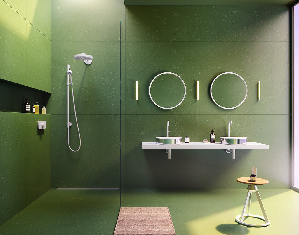 AXOR One Shower Set 75 1jet EcoSmart with Wall Connection from Brandt in Matt White finish