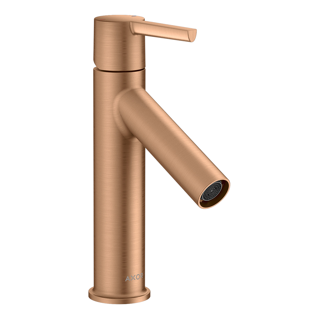 AXOR Starck Single Lever Handle Basin Mixer Faucet 100 with Open Waste Set from Brandt in Brushed Bronze finish
