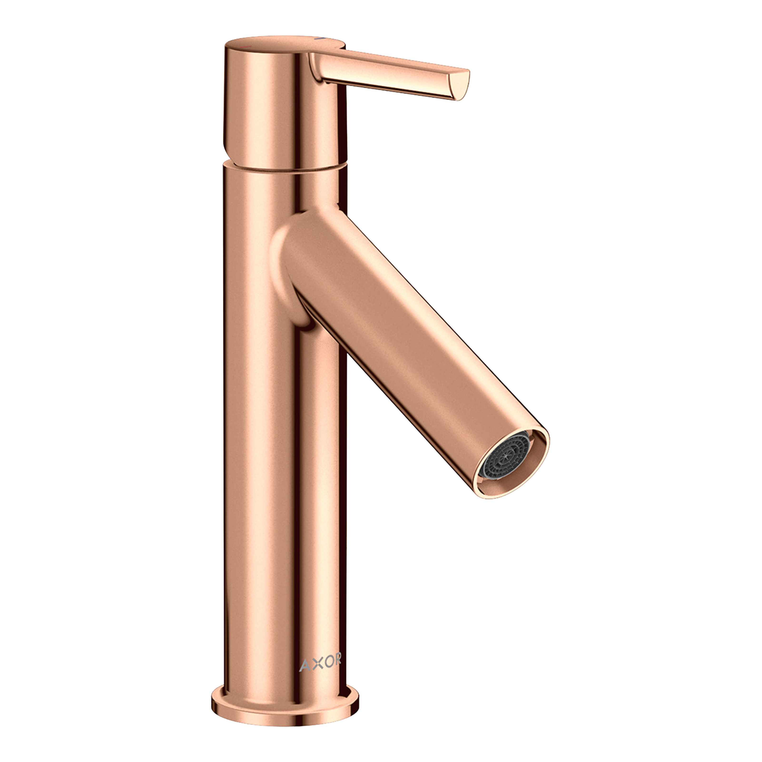 AXOR Starck Single Lever Handle Basin Mixer Faucet 100 with Open Waste Set from Brandt in Polished Red Gold finish