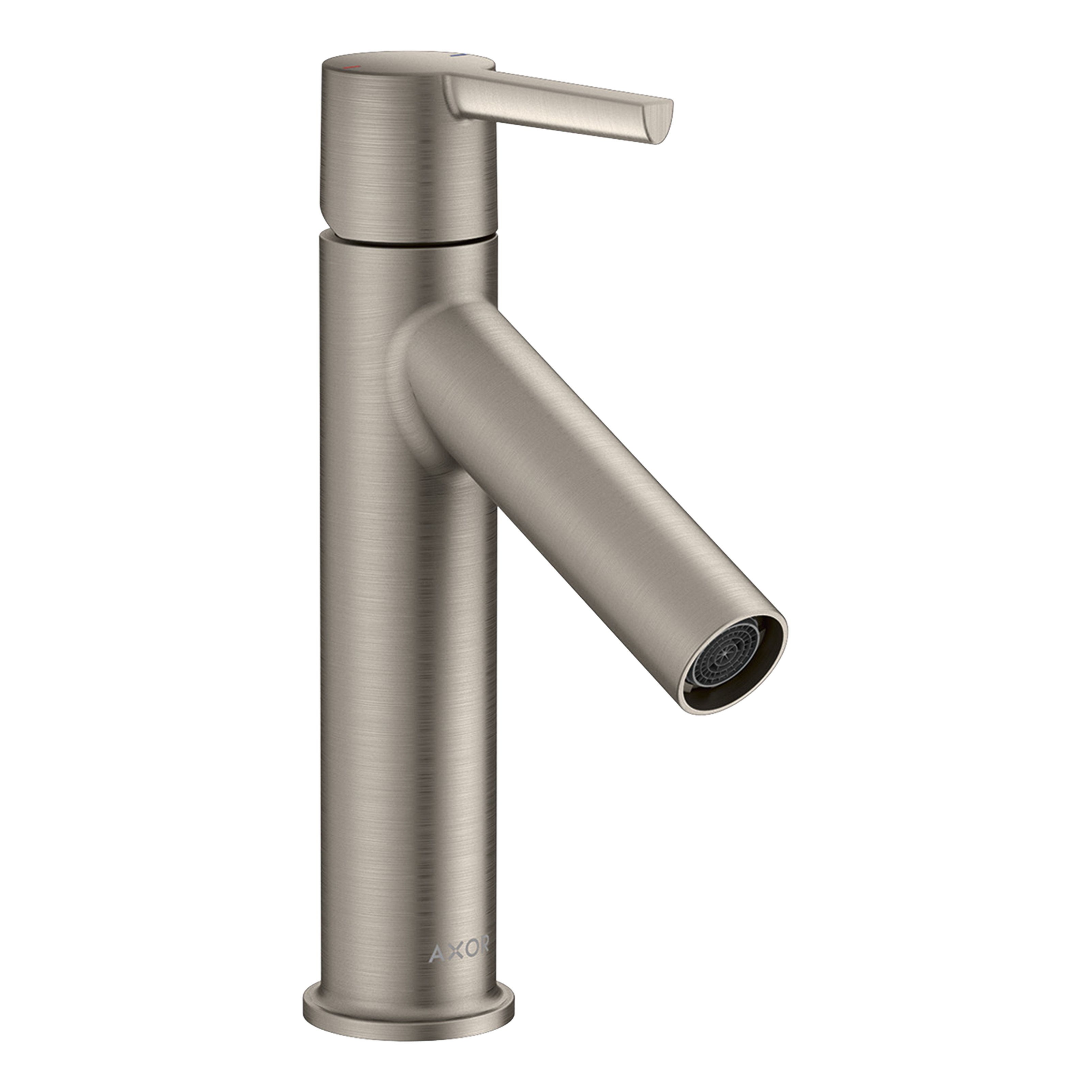 AXOR Starck Single Lever Handle Basin Mixer Faucet 100 with Open Waste Set from Brandt in Stainless Steel Optic finish