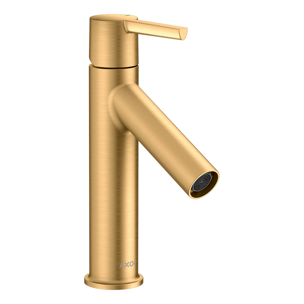 AXOR Starck Single Lever Handle Basin Mixer Faucet 100 with Open Waste Set from Brandt in Brushed Brass finish
