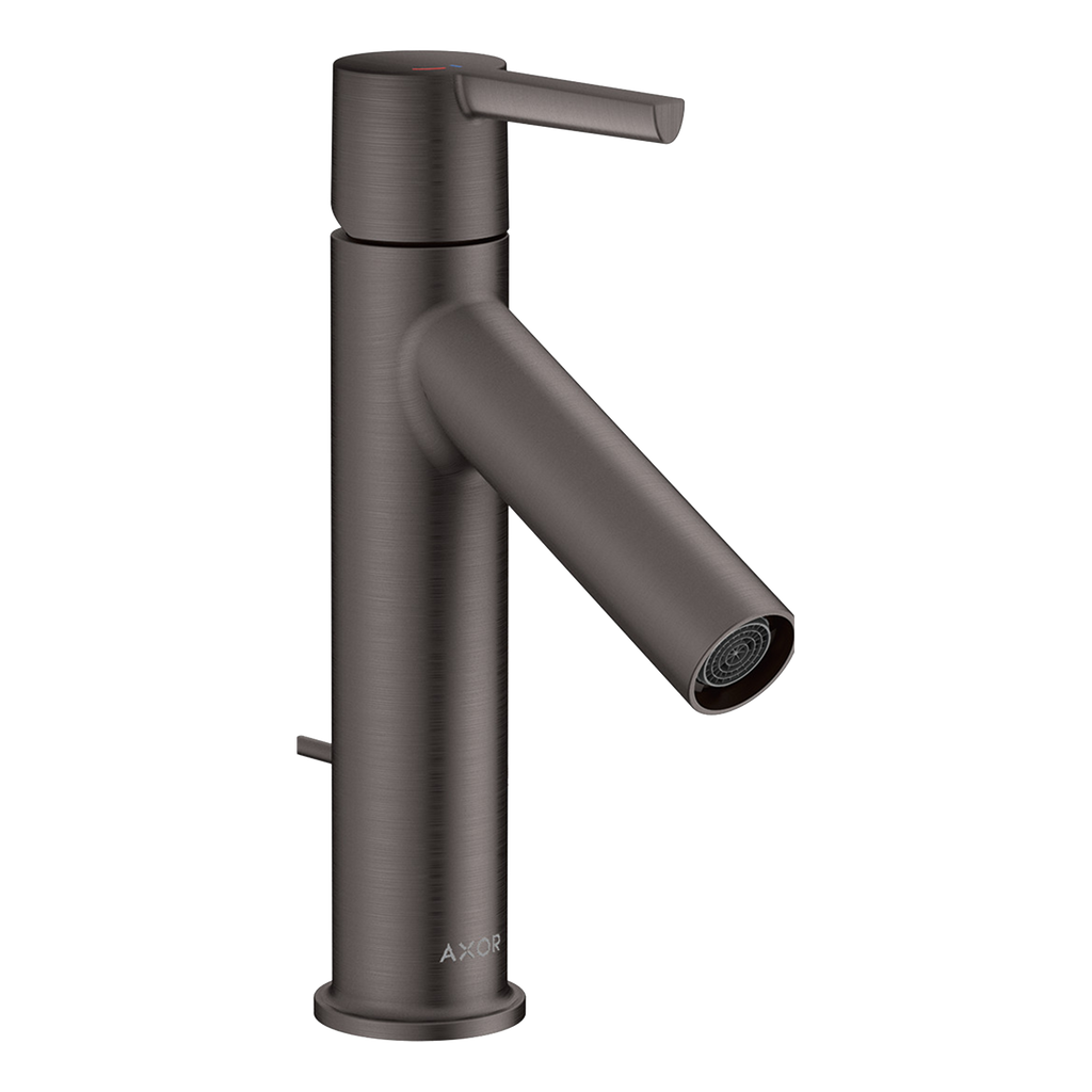 AXOR Starck Single Lever Handle Basin Mixer Faucet 100 with CoolStart and Pop-Up Waste Set from Brandt in Brushed Black Chrome finish