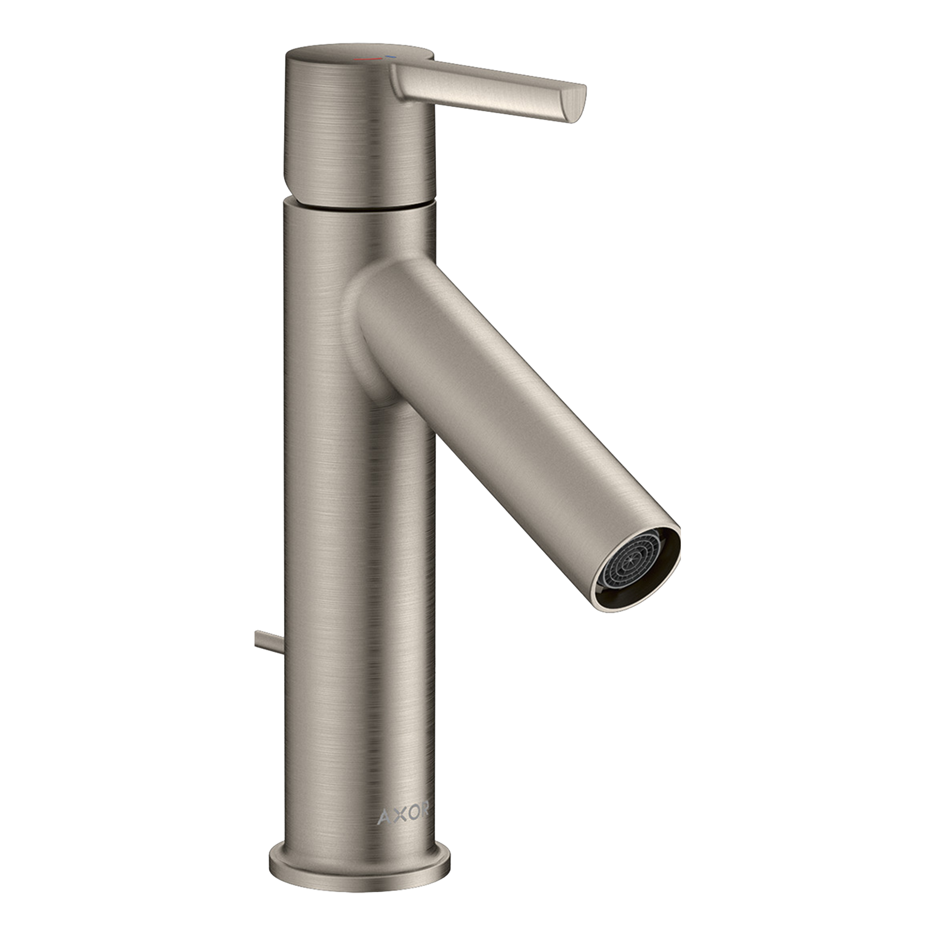 AXOR Starck Single Lever Handle Basin Mixer Faucet 100 with CoolStart and Pop-Up Waste Set from Brandt in Stainless Steel Optic finish
