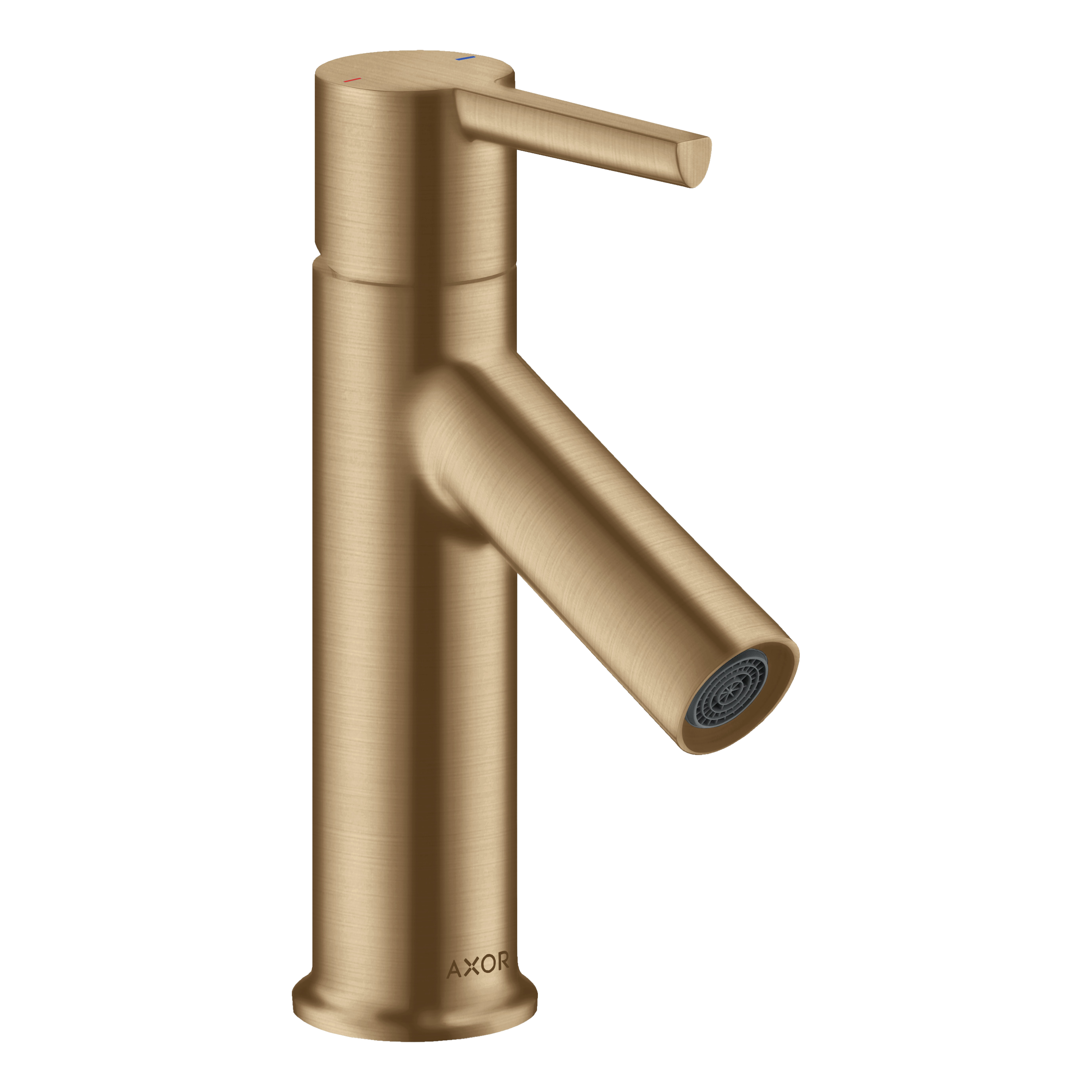 AXOR Starck Single Lever Handle Basin Mixer Faucet 80 with Pop-Up Waste Set from Brandt in Brushed Bronze finish