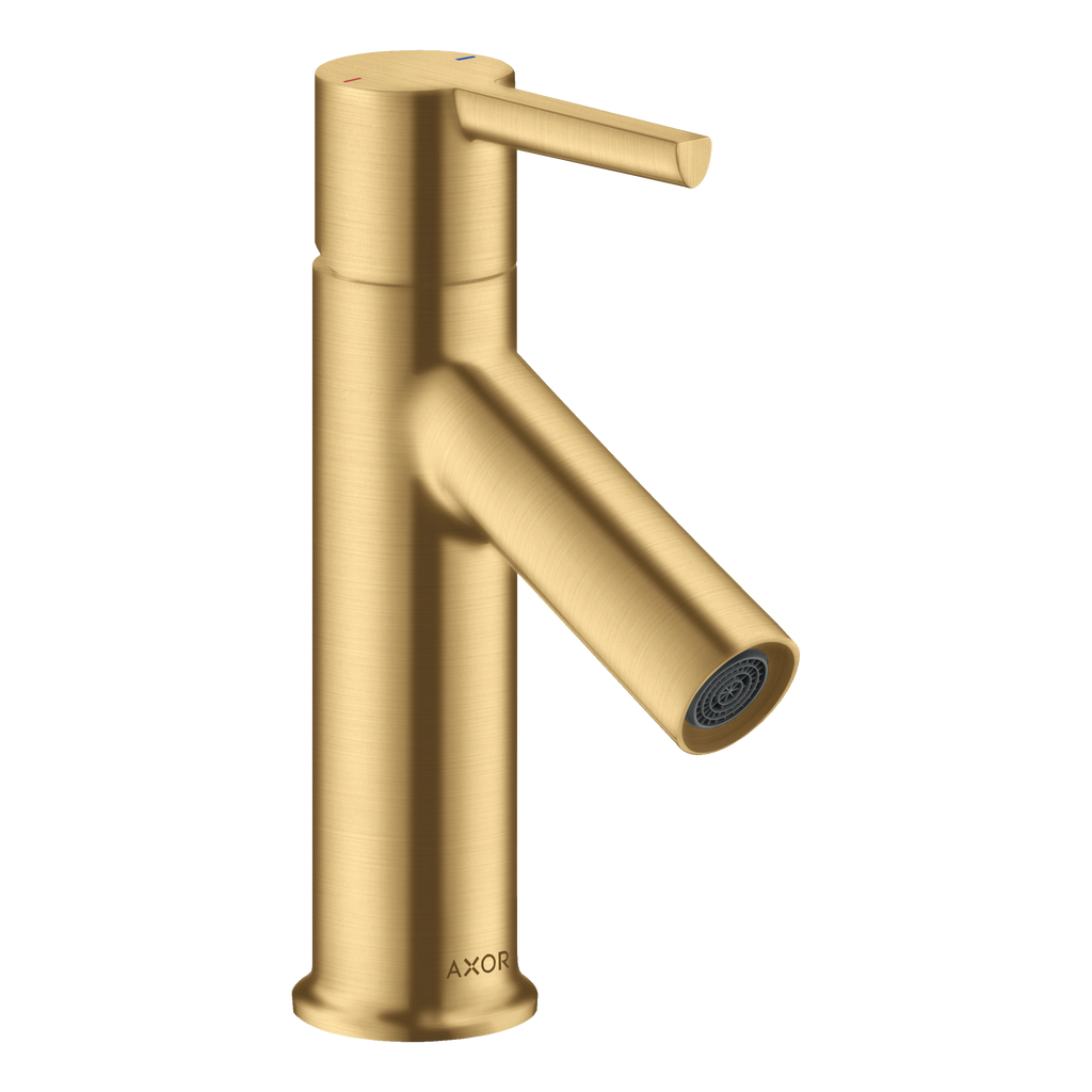 AXOR Starck Single Lever Handle Basin Mixer Faucet 80 with Pop-Up Waste Set from Brandt in Brushed Gold Optic finish