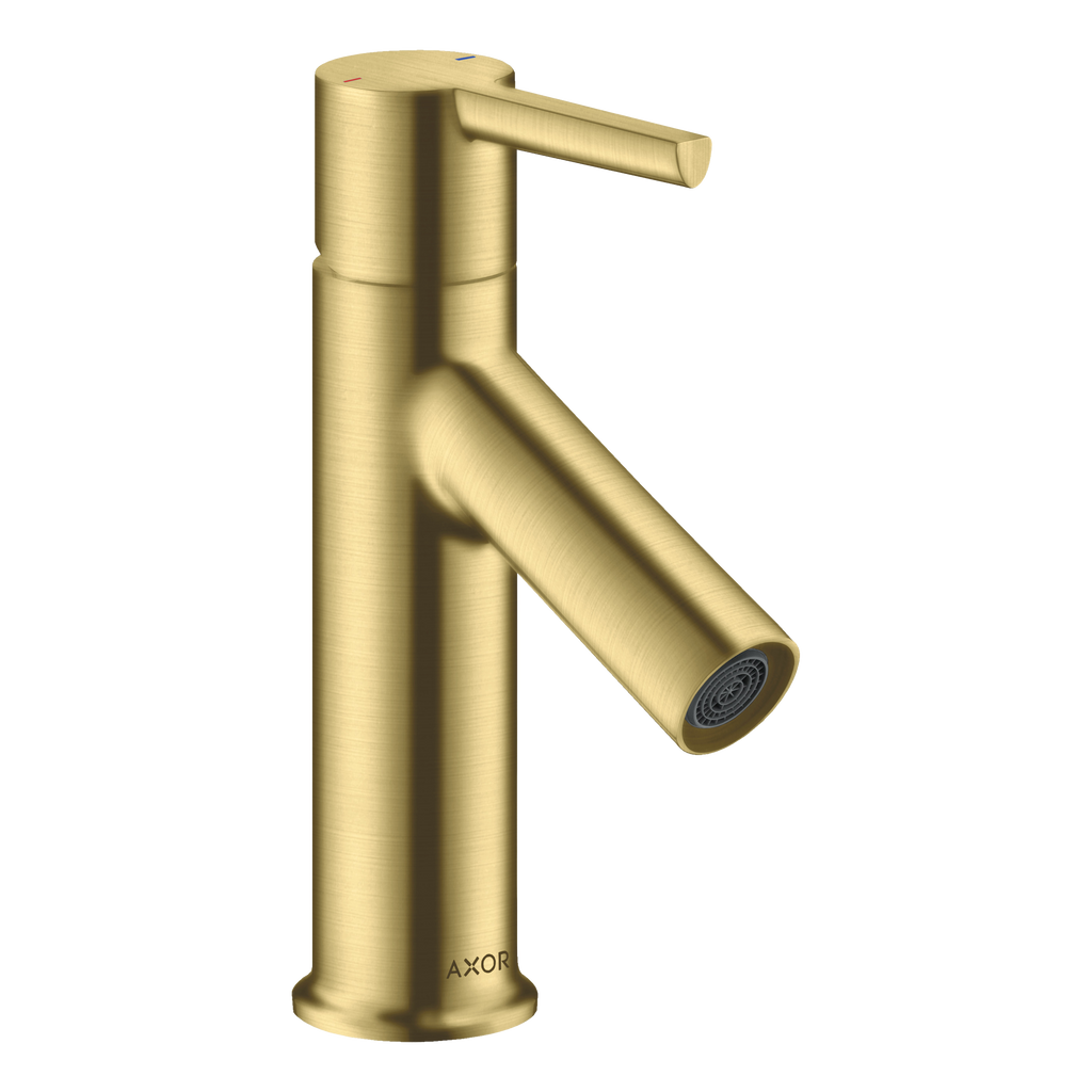 AXOR Starck Single Lever Handle Basin Mixer Faucet 80 with Pop-Up Waste Set from Brandt in Brushed Brass finish