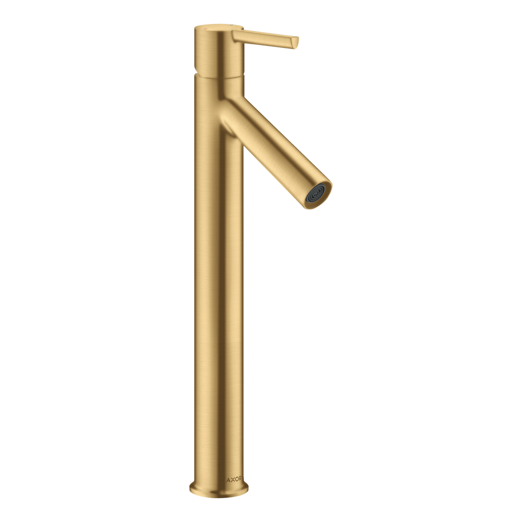 AXOR Starck Single Lever Handle Basin Mixer Faucet 250 with Open Waste Set from Brandt in Brushed Gold Optic finish