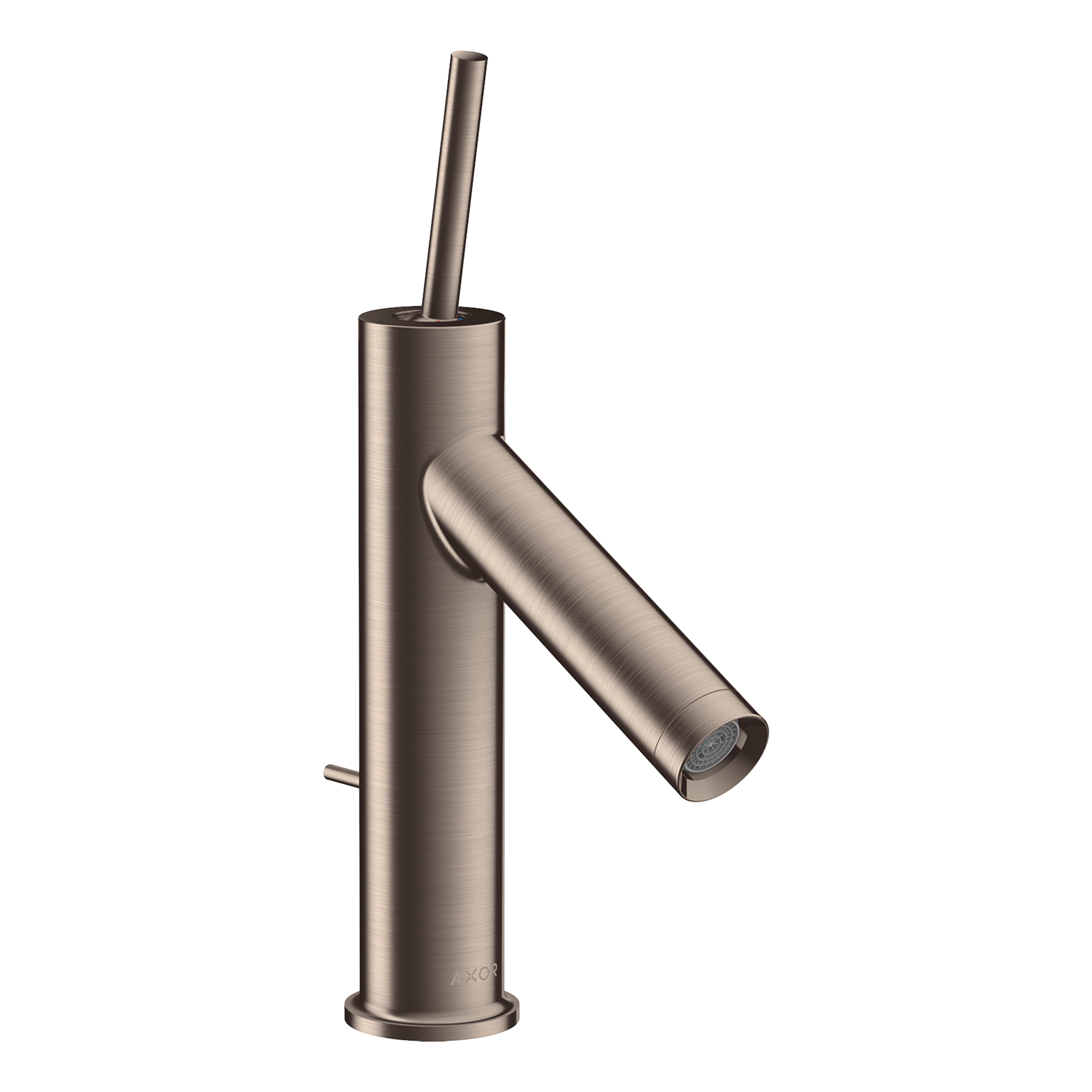AXOR Starck Single Pin Handle Basin Mixer Faucet 90 with Pop-Up Waste Set from Brandt in Brushed Nickel finish