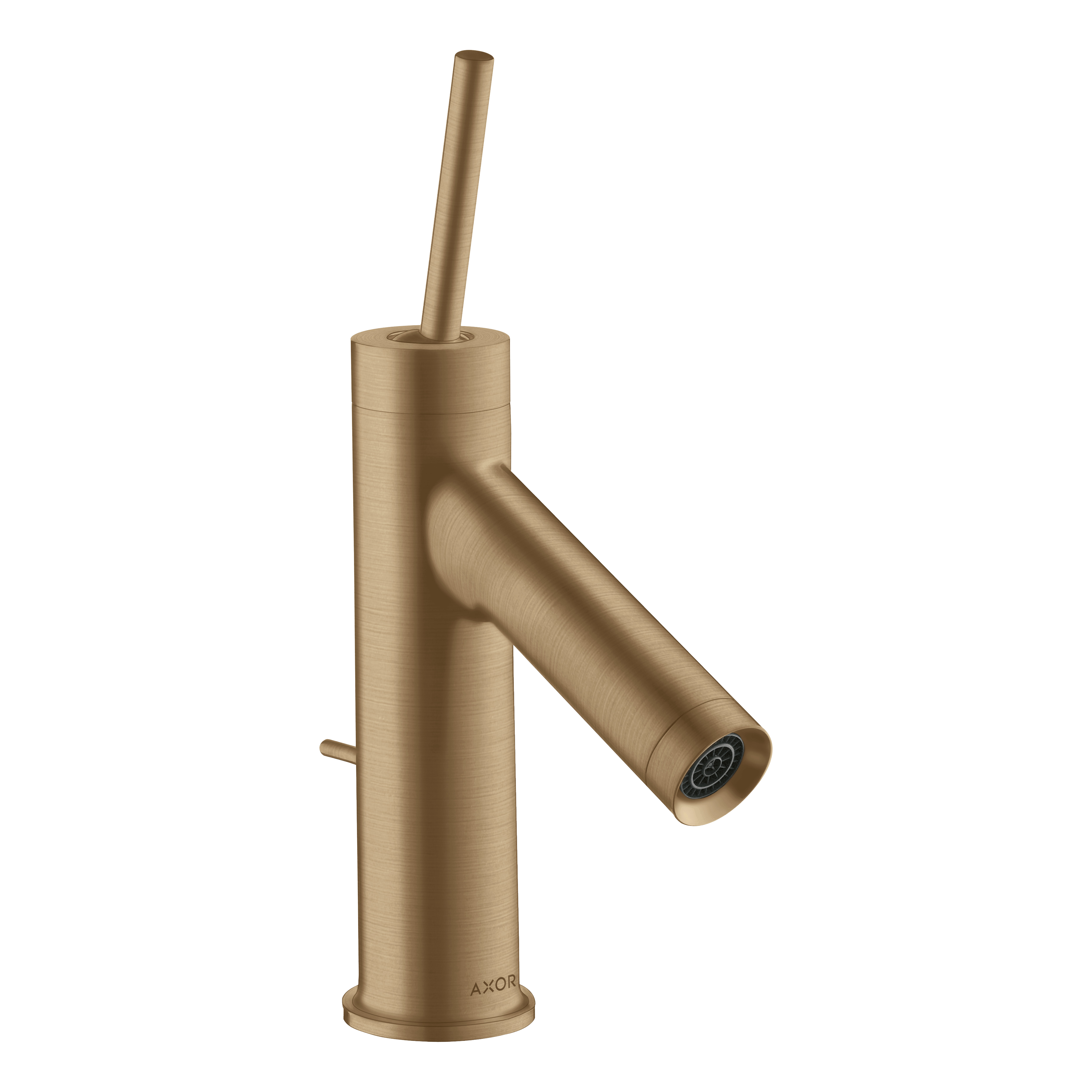 AXOR Starck Single Pin Handle Basin Mixer Faucet 70 with Pop-Up Waste Set from Brandt in Brushed Bronze finish