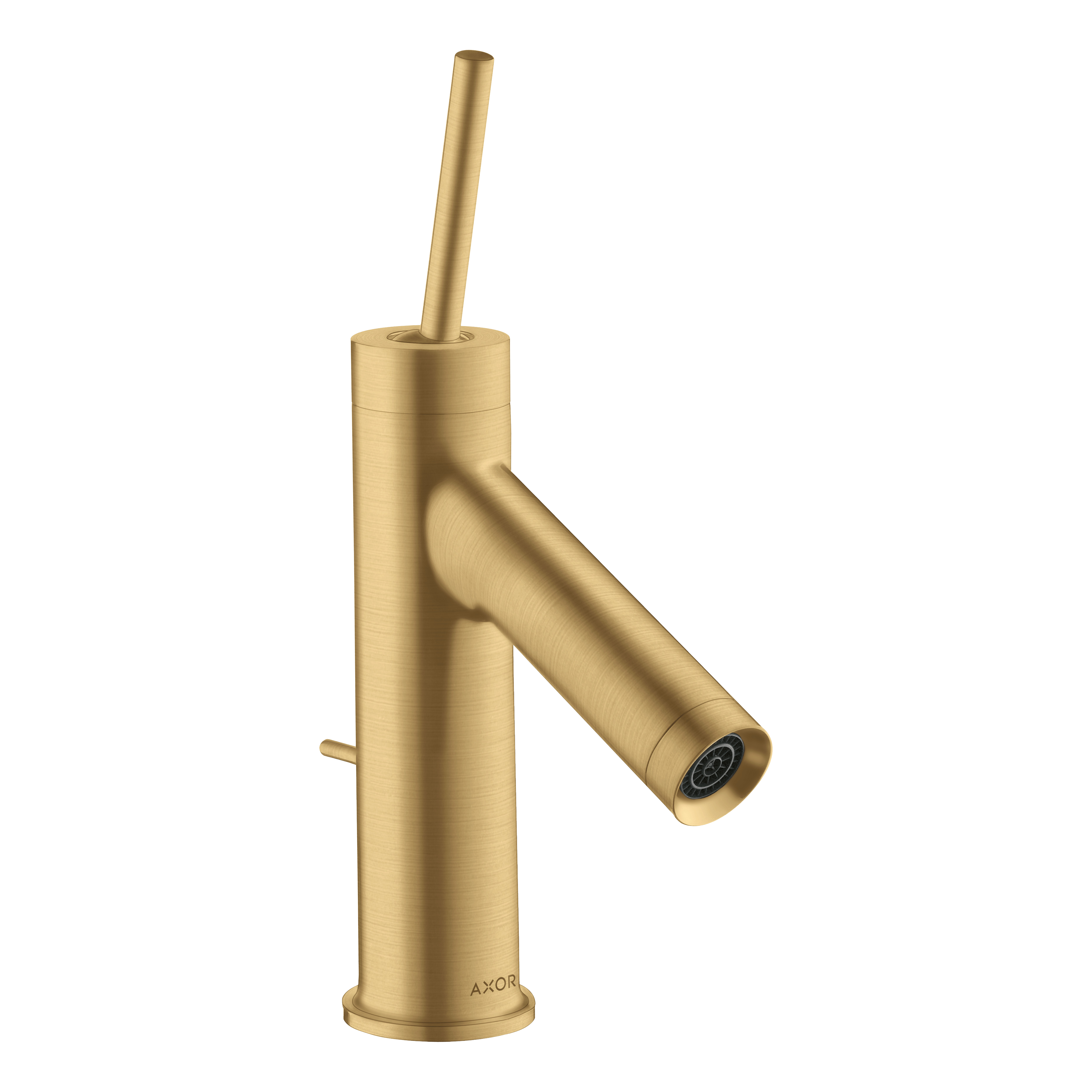 AXOR Starck Single Pin Handle Basin Mixer Faucet 70 with Pop-Up Waste Set from Brandt in Brushed Gold Optic finish