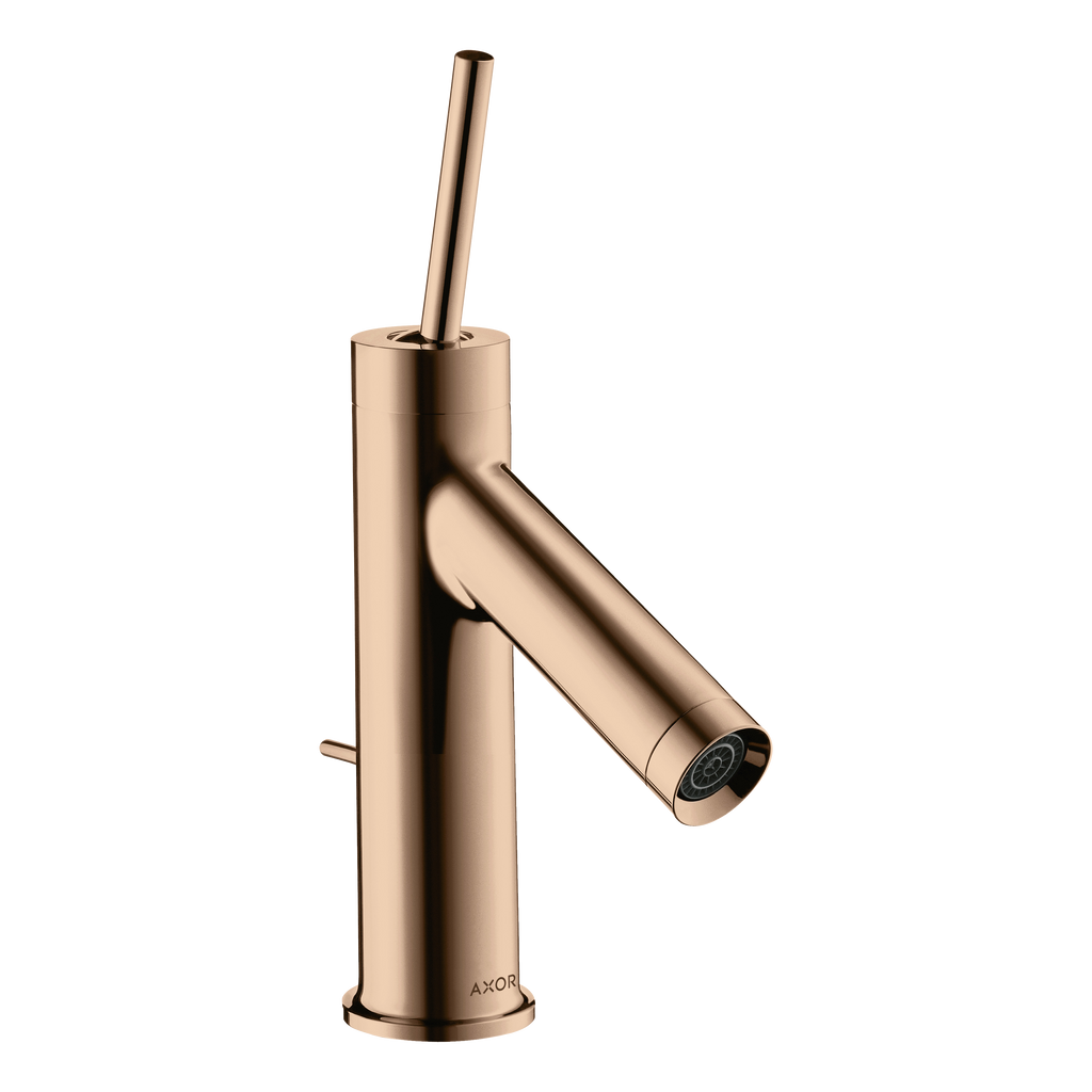 AXOR Starck Single Pin Handle Basin Mixer Faucet 70 with Pop-Up Waste Set from Brandt in Polished Red Gold finish