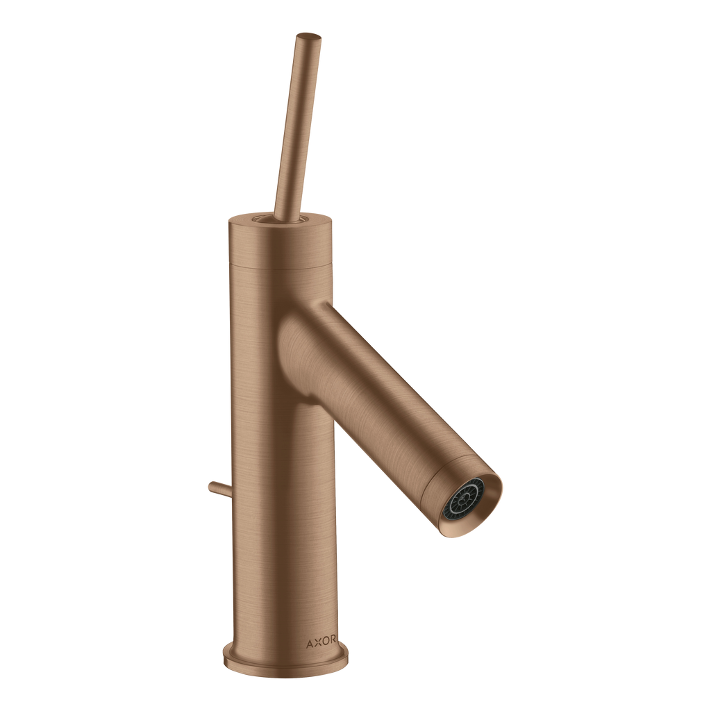 AXOR Starck Single Pin Handle Basin Mixer Faucet 70 with Pop-Up Waste Set from Brandt in Brushed Red Gold finish