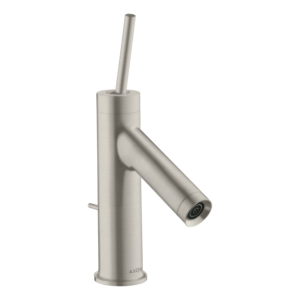 AXOR Starck Single Pin Handle Basin Mixer Faucet 70 with Pop-Up Waste Set from Brandt in Stainless Steel Optic finish