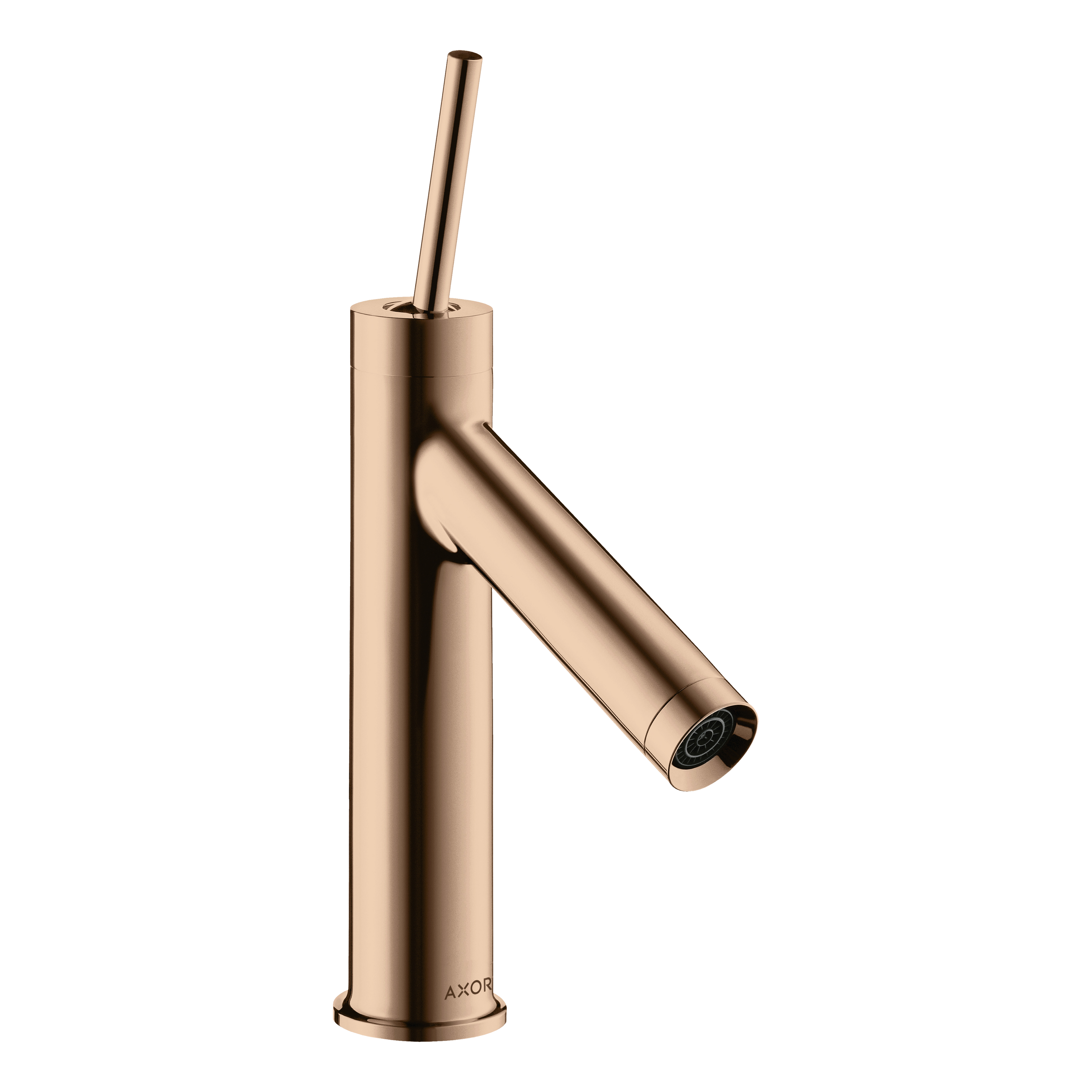 AXOR Starck Single Pin Handle Basin Mixer Faucet 90 with Open Waste Set from Brandt in Polished Red Gold finish