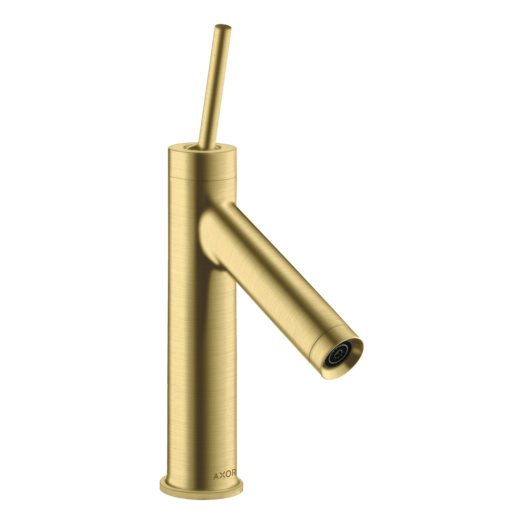 AXOR Starck Single Pin Handle Basin Mixer Faucet 90 with Open Waste Set from Brandt in Brushed Brass finish