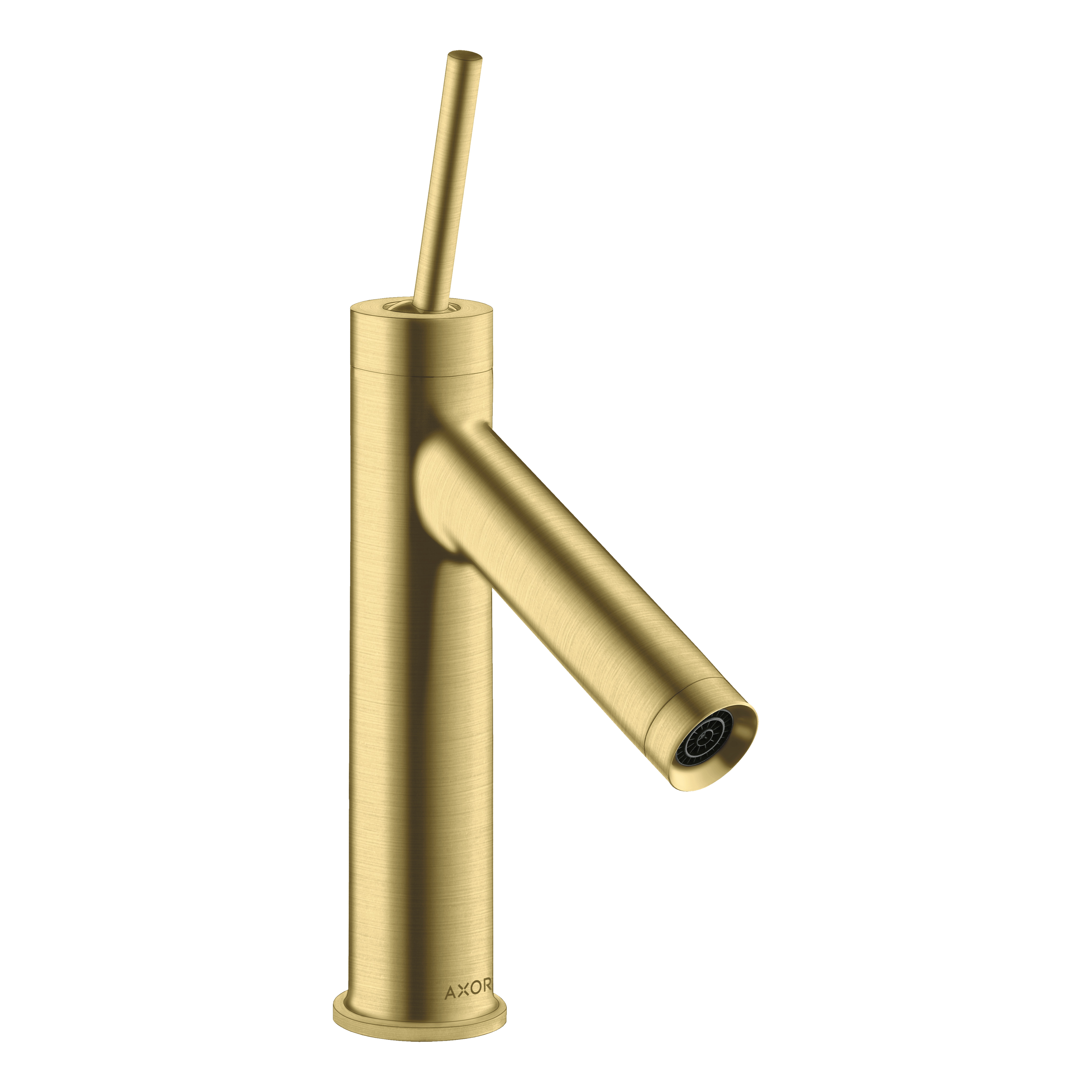 AXOR Starck Single Pin Handle Basin Mixer Faucet 90 with Open Waste Set from Brandt in Brushed Brass finish