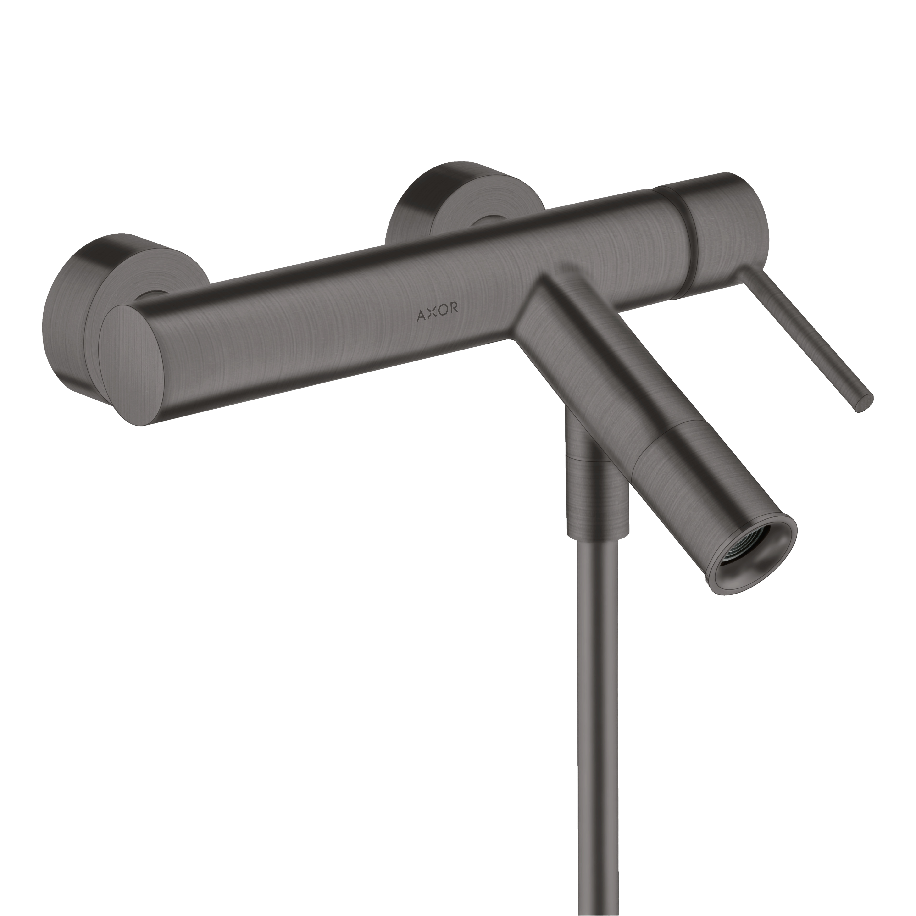 AXOR Starck Single Pin Handle Bath & Shower Mixer Faucet from Brandt in Brushed Black Chrome finish