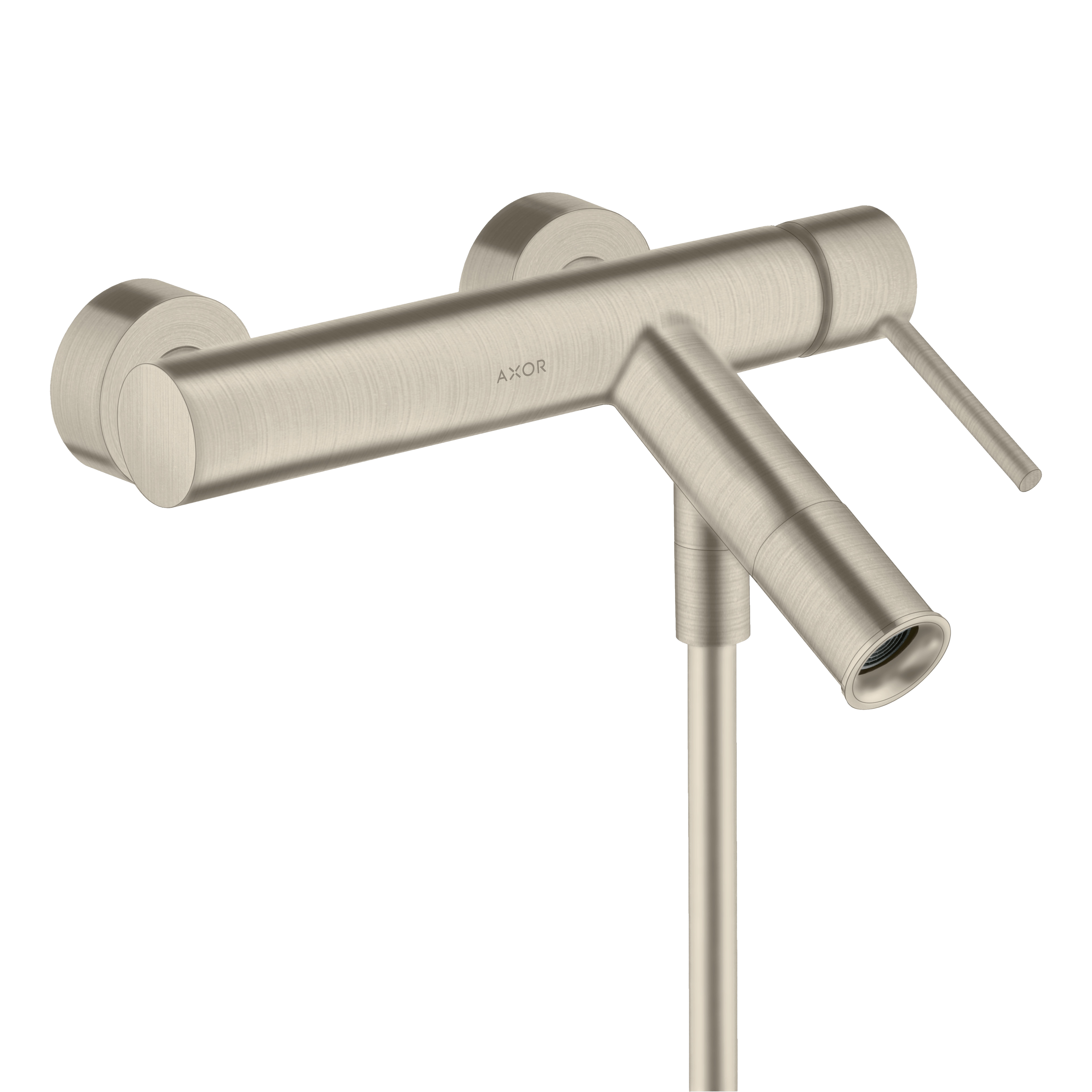 AXOR Starck Single Pin Handle Bath & Shower Mixer Faucet from Brandt in Brushed Nickel finish