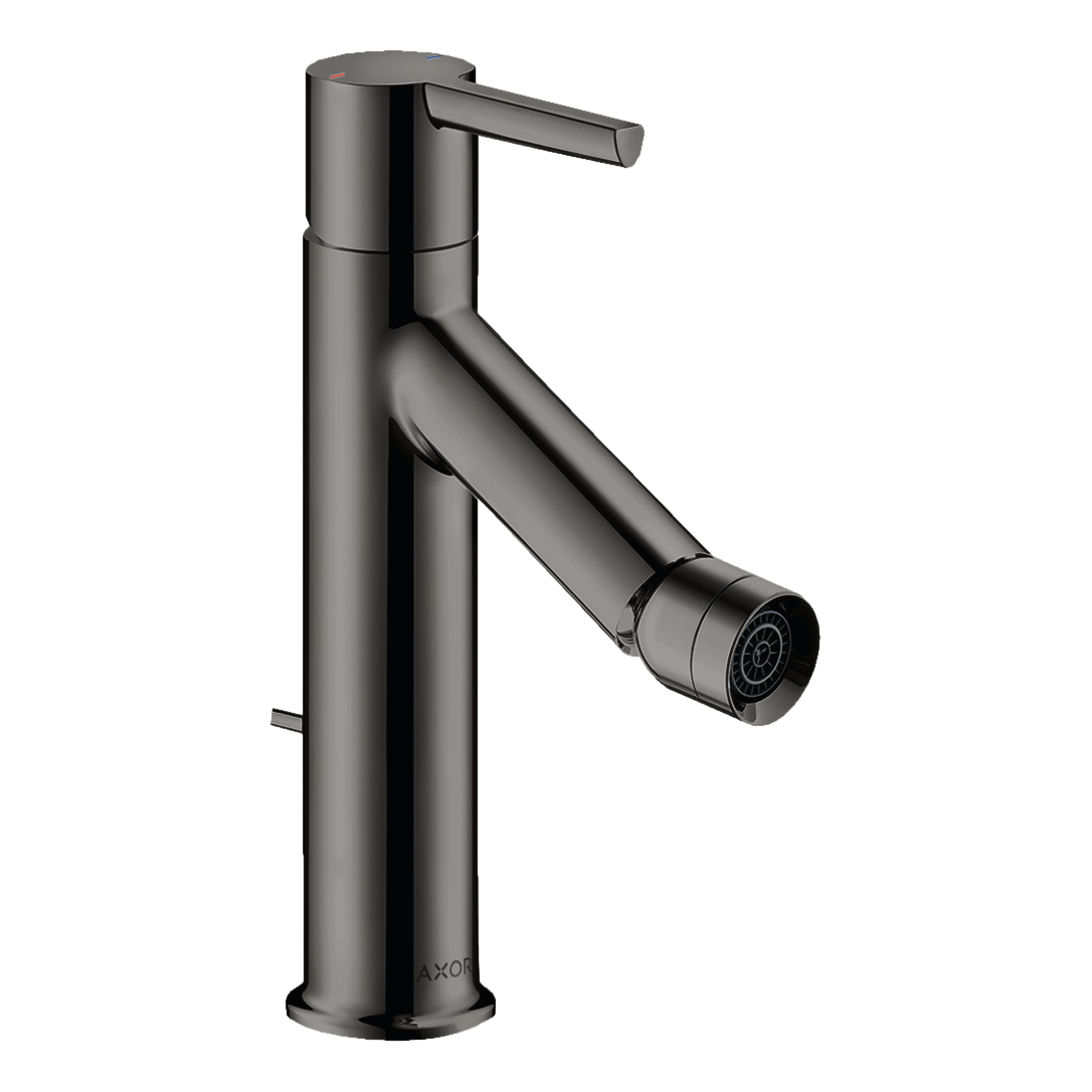 AXOR Starck Single Lever Handle Bidet Mixer Faucet with Pop-Up Waste Set from Brandt in Polished Black Chrome finish