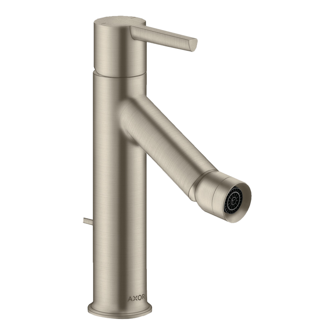 AXOR Starck Single Lever Handle Bidet Mixer Faucet with Pop-Up Waste Set from Brandt in Brushed Nickel finish