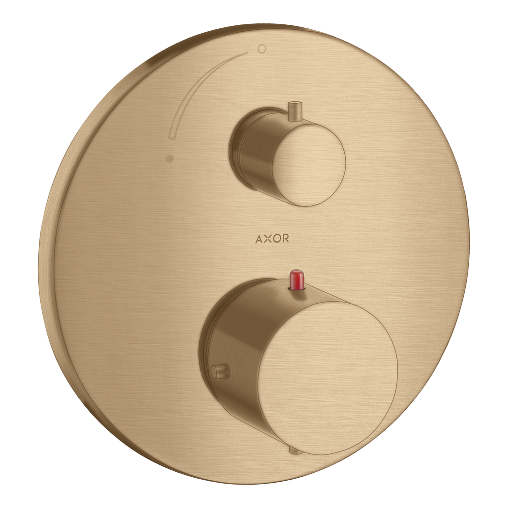 AXOR Starck Concealed Shower Thermostat with Shut-Off Valve from Brandt in Brushed Bronze finish