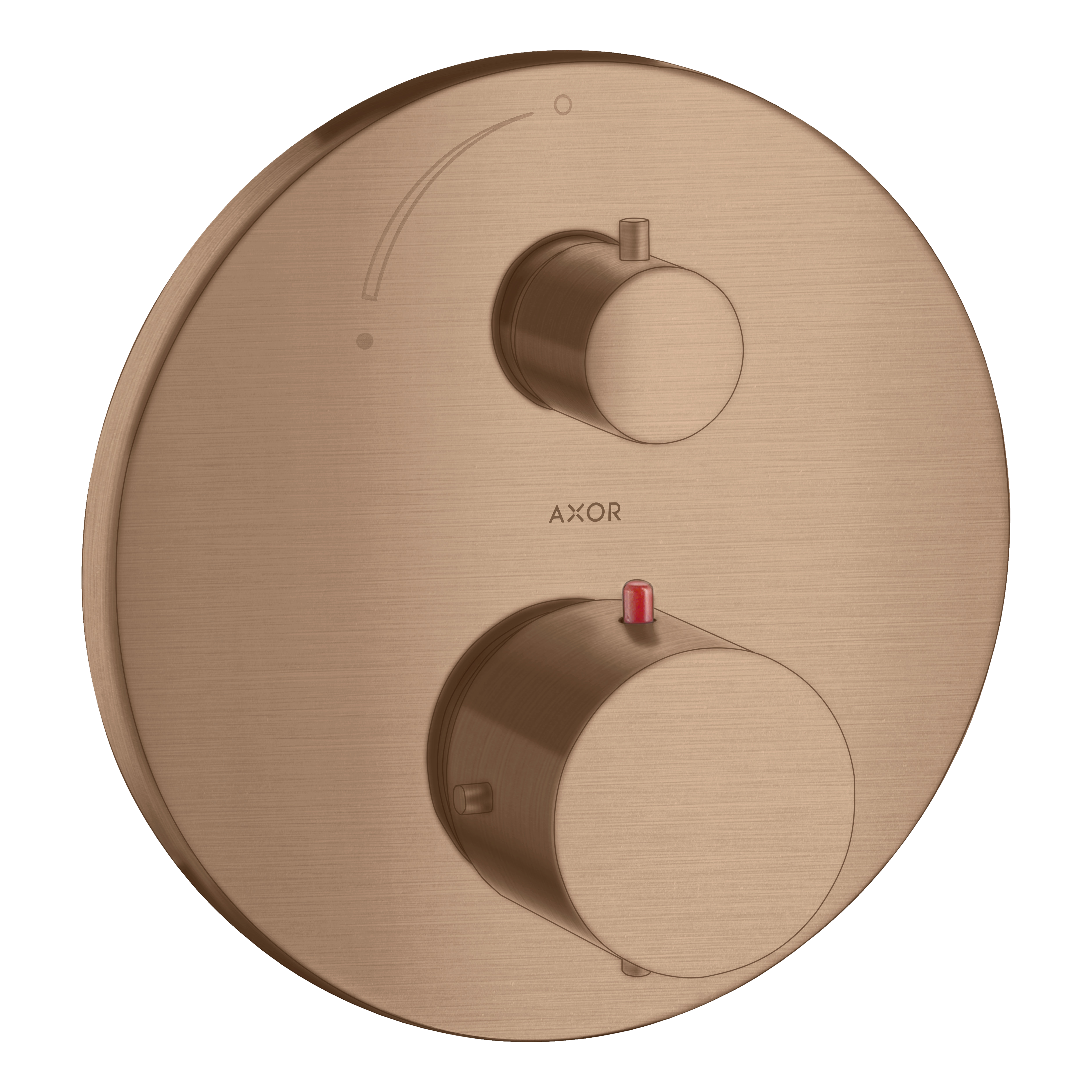 AXOR Starck Concealed Shower Thermostat with Shut-Off Valve from Brandt in Brushed Red Gold finish