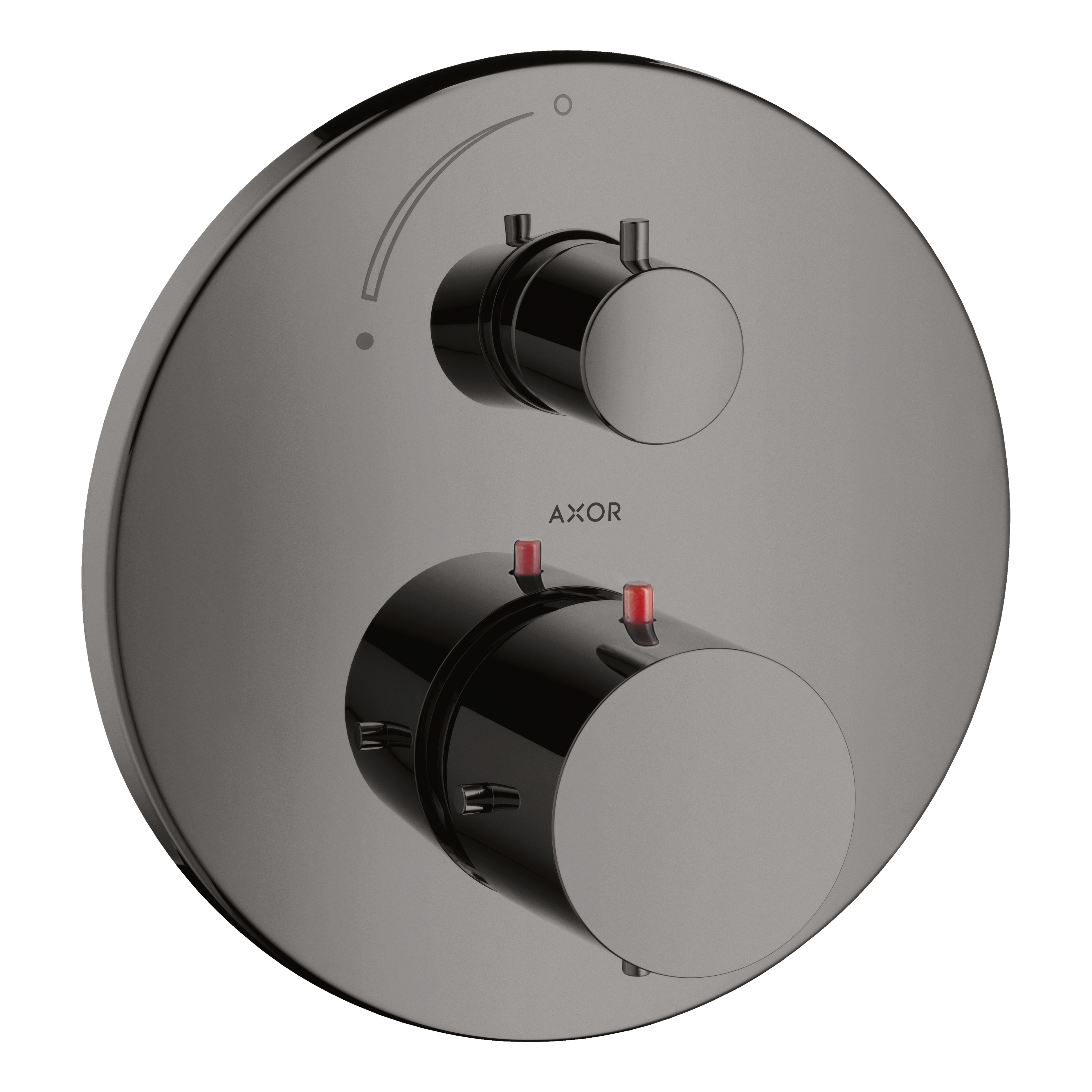 AXOR Starck Concealed Shower Thermostat with Shut-Off Valve from Brandt in Polished Black Chrome finish