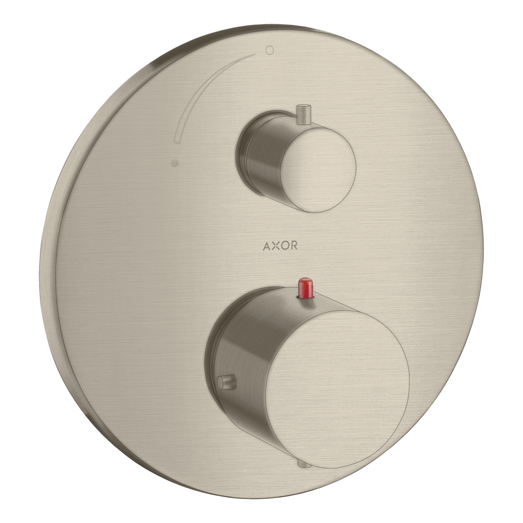 AXOR Starck Concealed Shower Thermostat with Shut-Off Valve from Brandt in Brushed Nickel finish