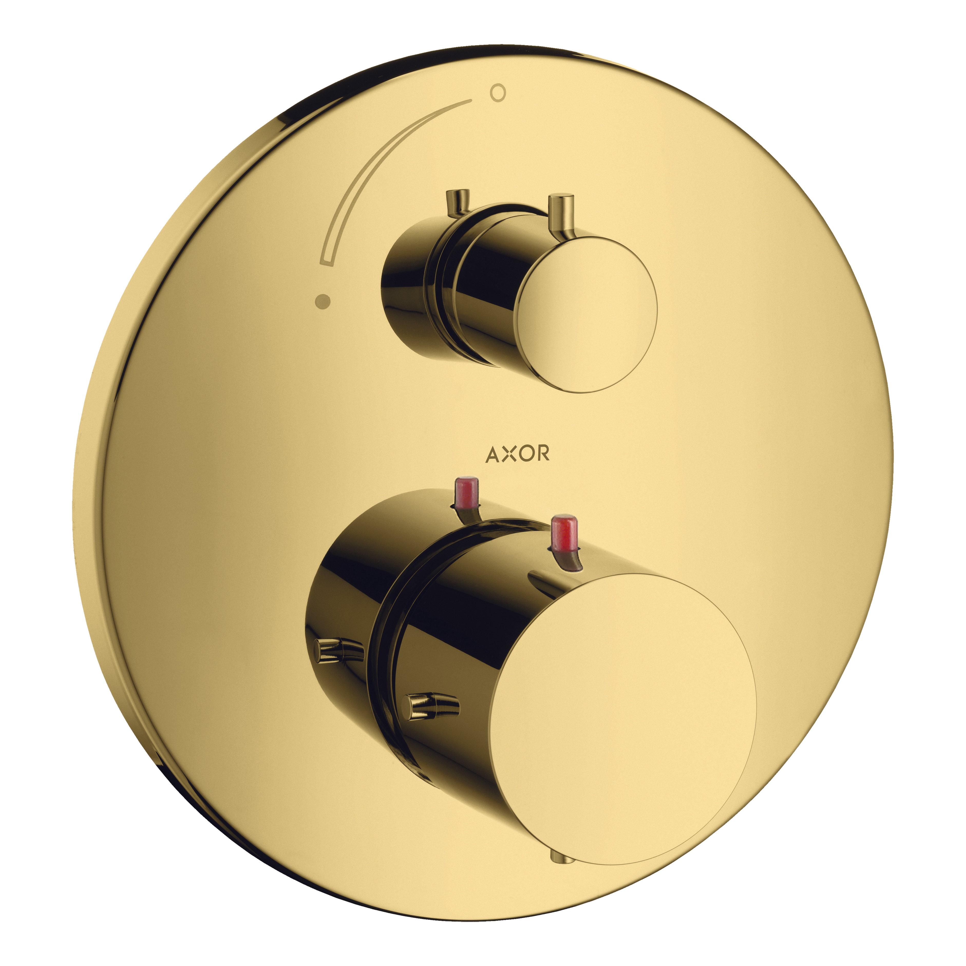 AXOR Starck Concealed Shower Thermostat with Shut-Off Valve from Brandt in Polished Gold Optic finish