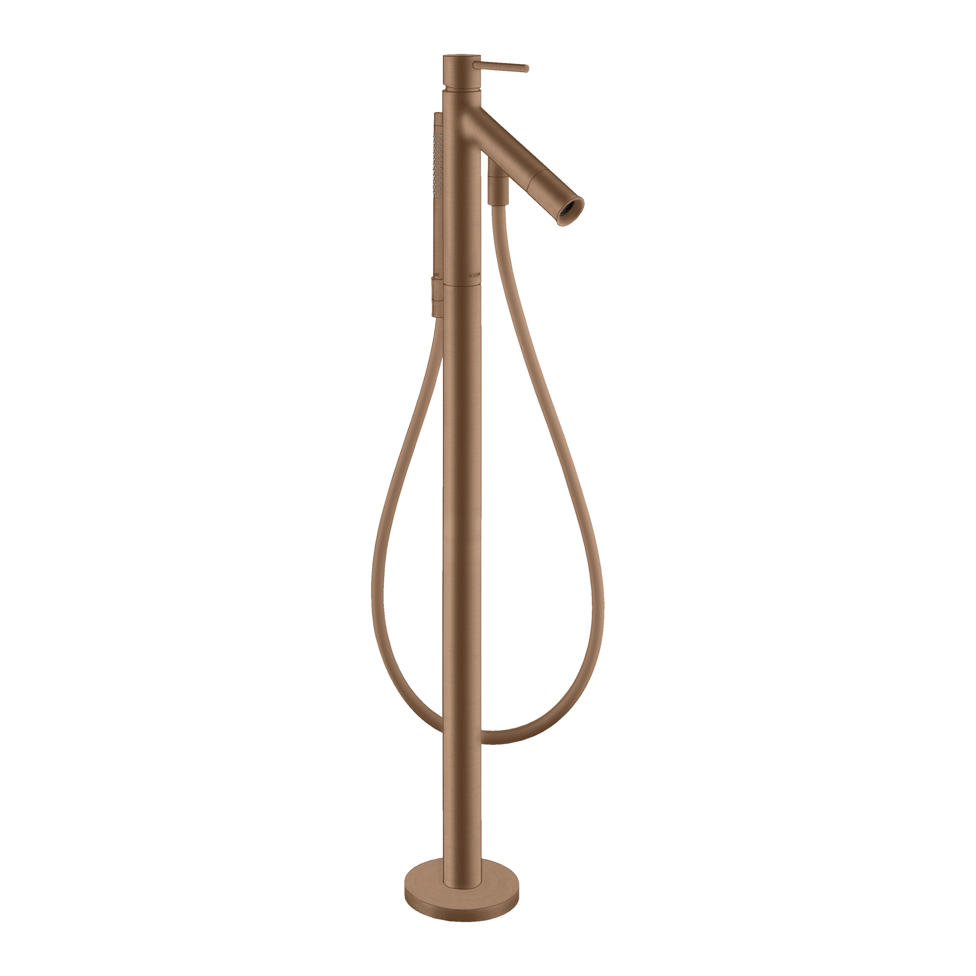 AXOR Starck Single Lever Handle Floorstanding Bath & Shower Mixer Faucet from Brandt in Brushed Red Gold finish
