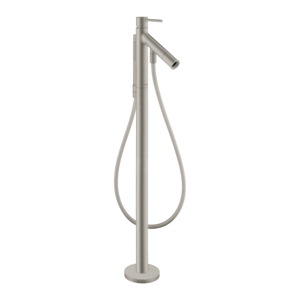 AXOR Starck Single Lever Handle Floorstanding Bath & Shower Mixer Faucet from Brandt in Stainless Steel Optic finish