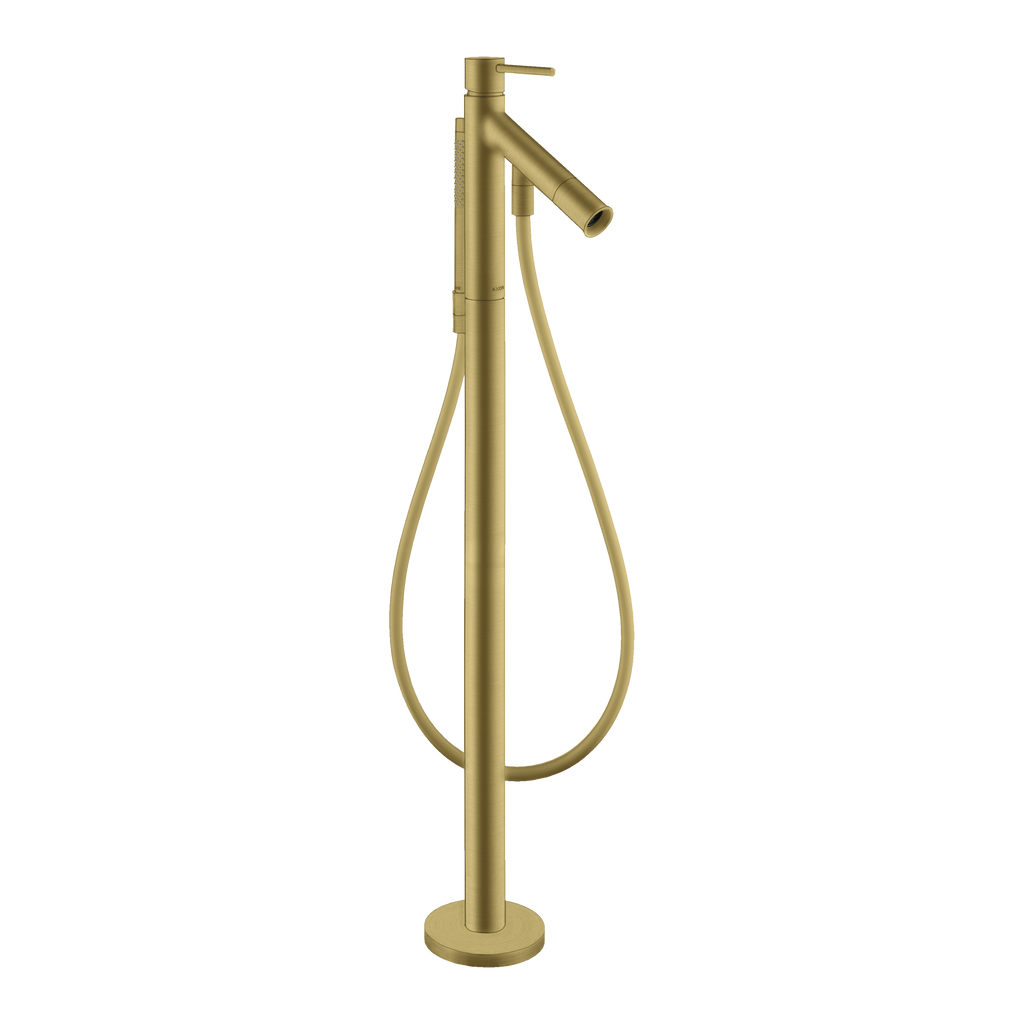 AXOR Starck Single Lever Handle Floorstanding Bath & Shower Mixer Faucet from Brandt in Brushed Brass finish