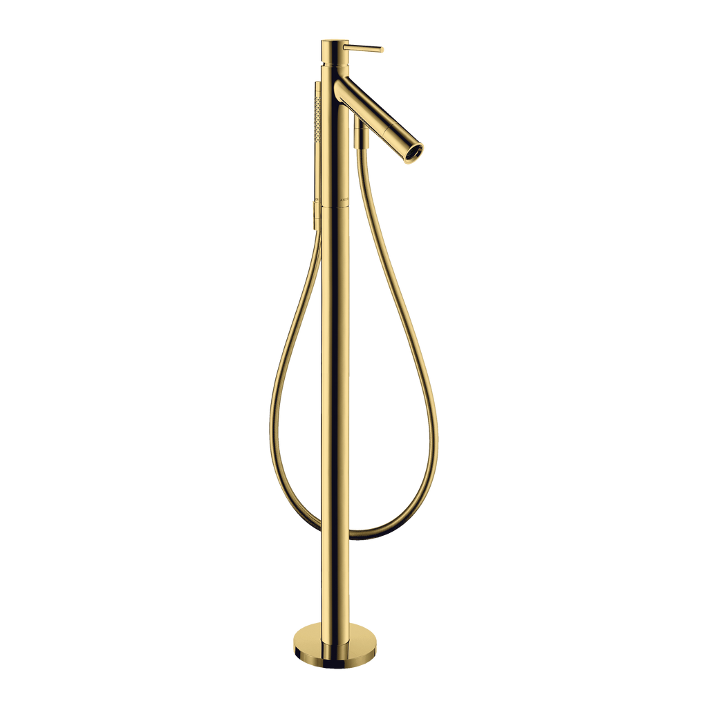 AXOR Starck Single Lever Handle Floorstanding Bath & Shower Mixer Faucet from Brandt in Polished Gold Optic finish