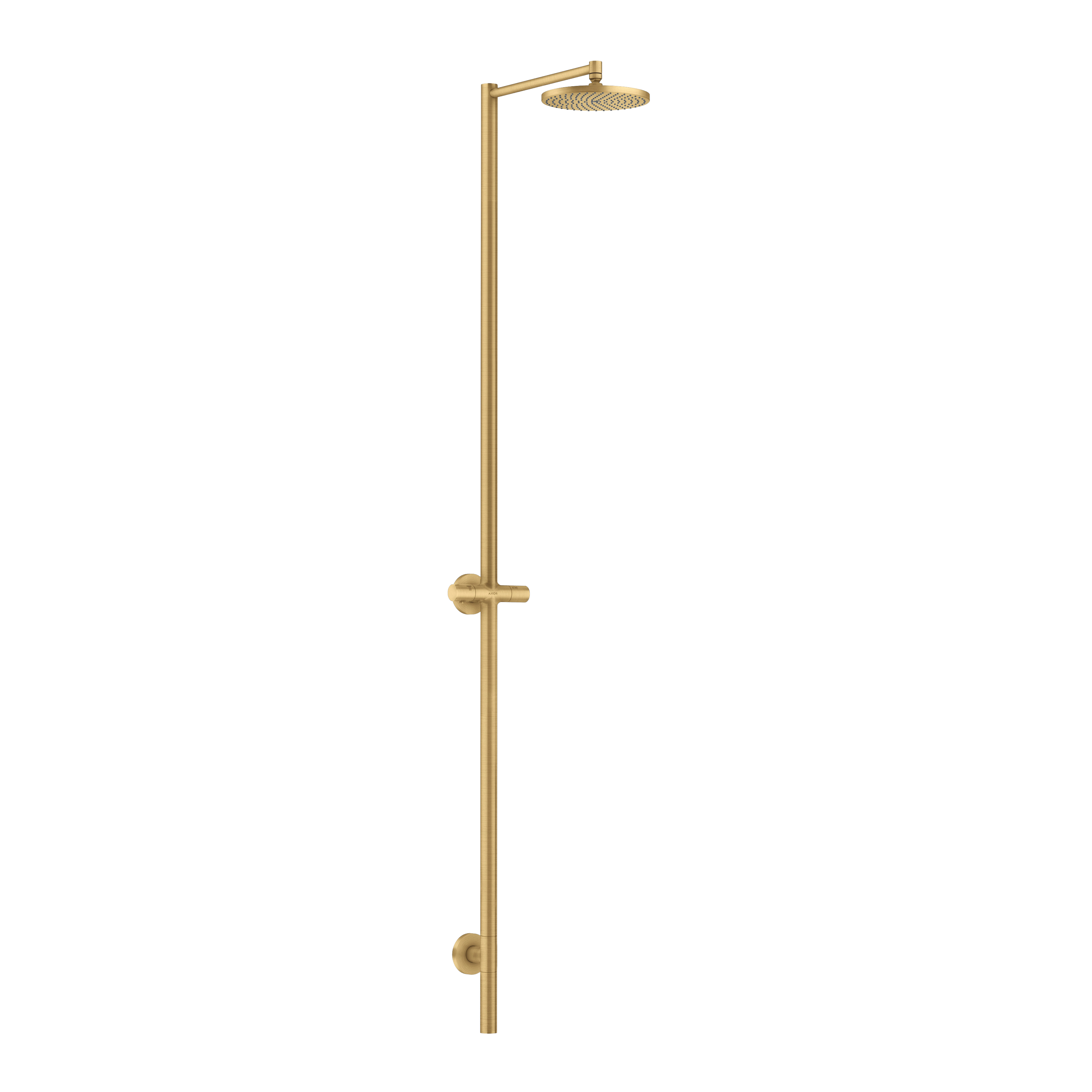AXOR Starck Nature Outdoor Shower Column with Overhead Shower 240 1jet without Hand Shower from Brandt in Brushed Gold Optic finish