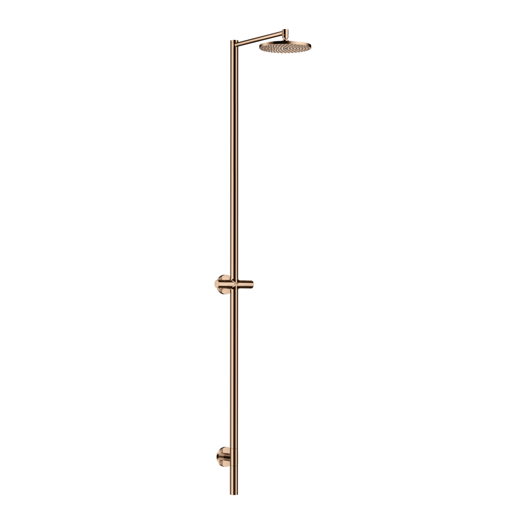 AXOR Starck Nature Outdoor Shower Column with Overhead Shower 240 1jet without Hand Shower from Brandt in Polished Red Gold finish