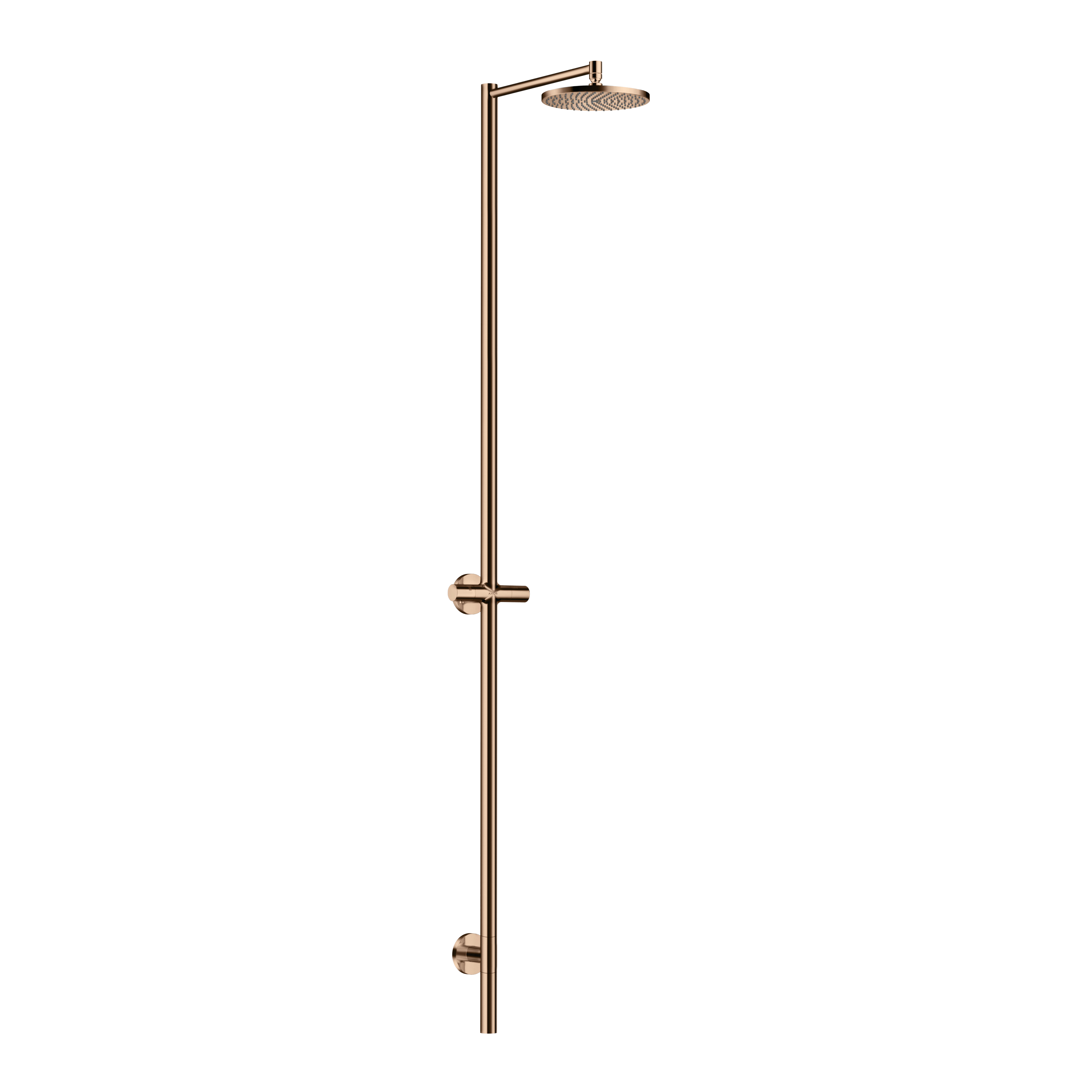 AXOR Starck Nature Outdoor Shower Column with Overhead Shower 240 1jet without Hand Shower from Brandt in Polished Red Gold finish