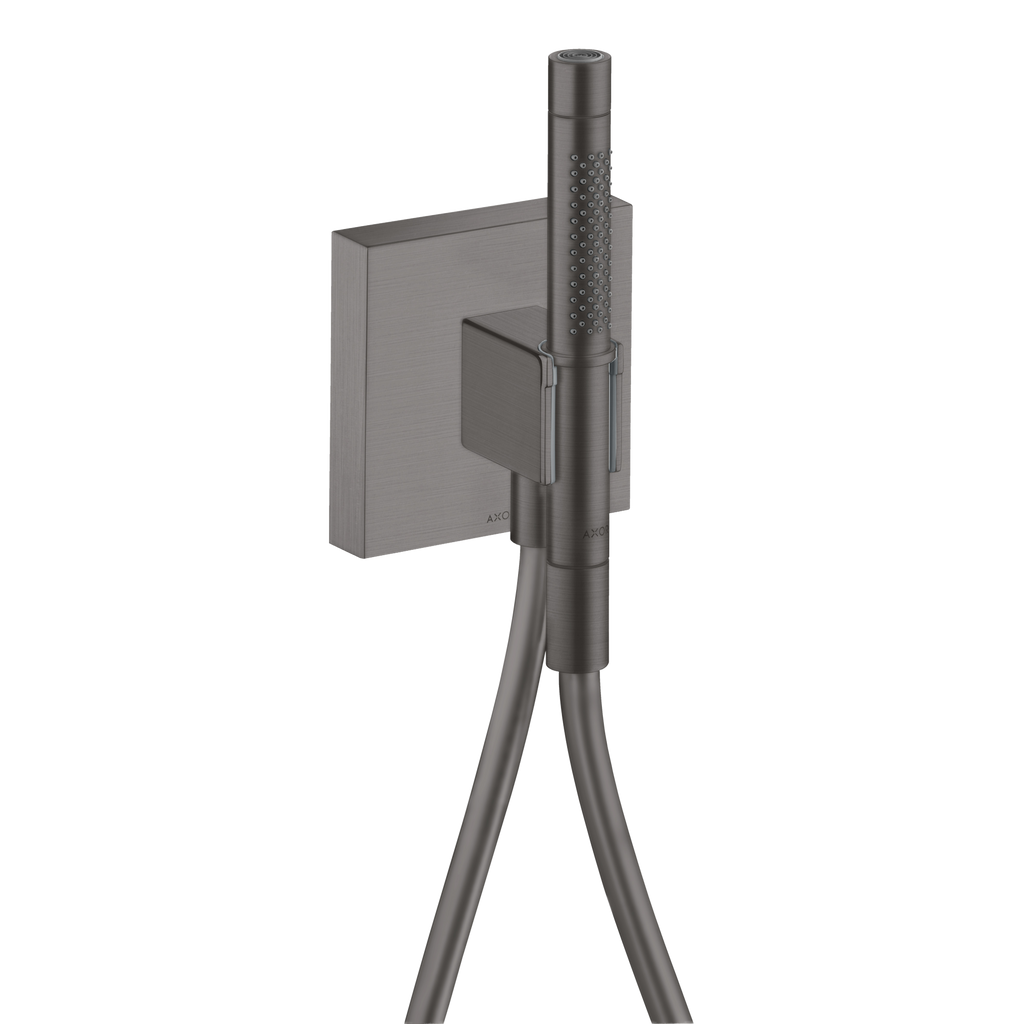 AXOR Starck Porter Unit 120/120 with Baton Hand Shower 2jet and Shower Hose from Brandt in Brushed Black Chrome finish