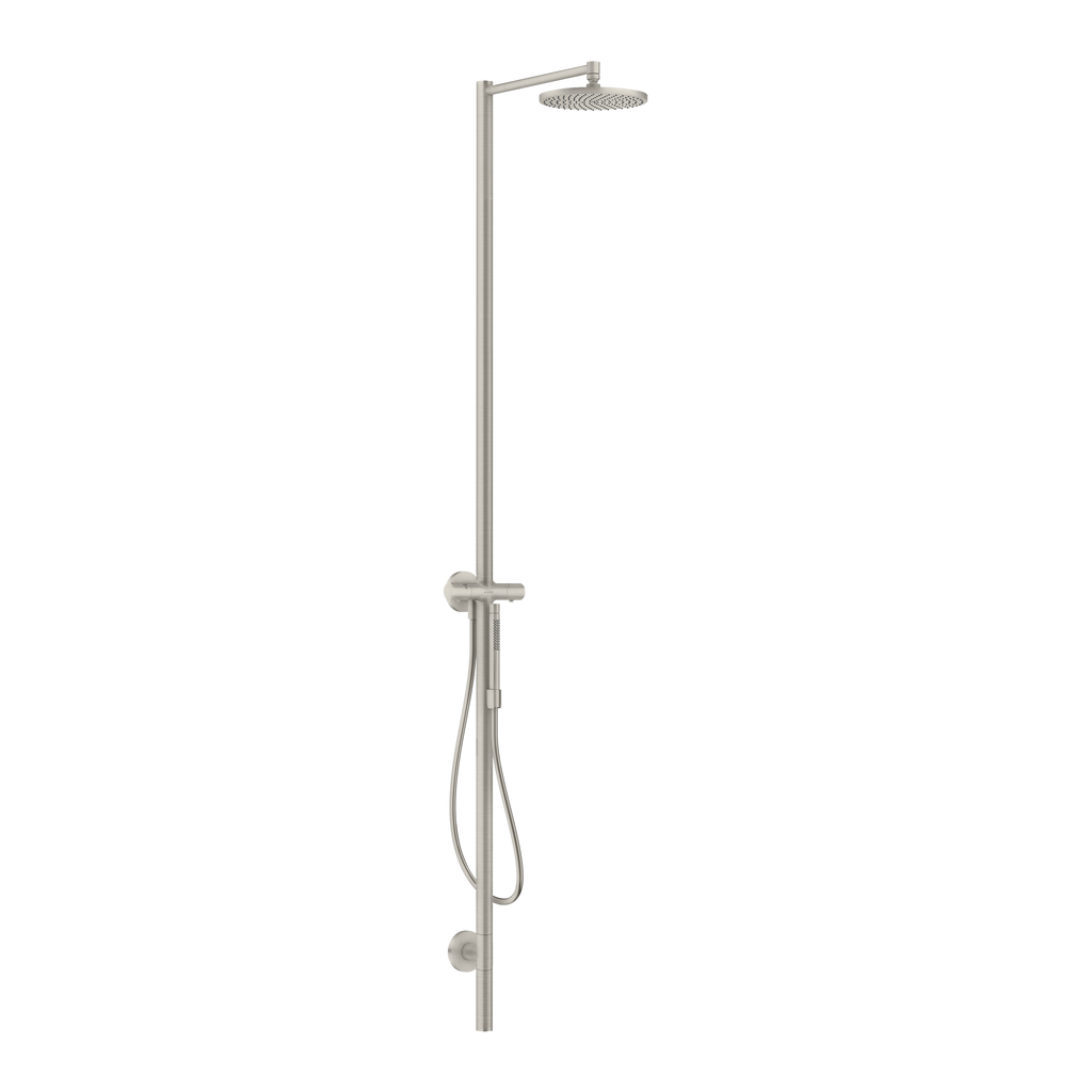 AXOR Starck Shower Column with Thermostat and Overhead Shower 240 1jet from Brandt in Stainless Steel Optic finish