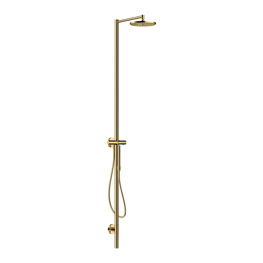 AXOR Starck Shower Column with Thermostat and Overhead Shower 240 1jet from Brandt in Polished Gold Optic finish