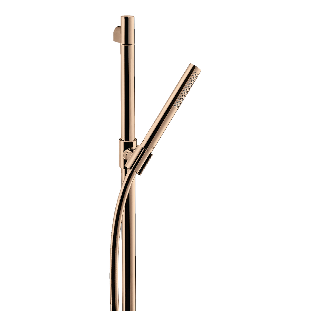 AXOR Starck Shower Set 90 cm with Baton Hand Shower 1jet EcoSmart from Brandt in Polished Red Gold finish