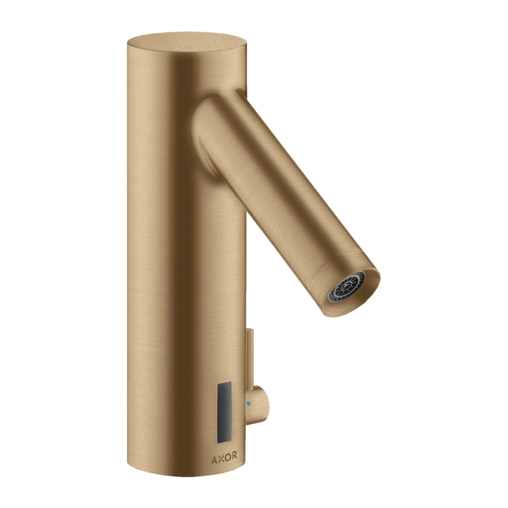 AXOR Starck Touchless Battery Operated Basin Mixer Faucet with Adjustable Temperature from Brandt in Brushed Bronze finish