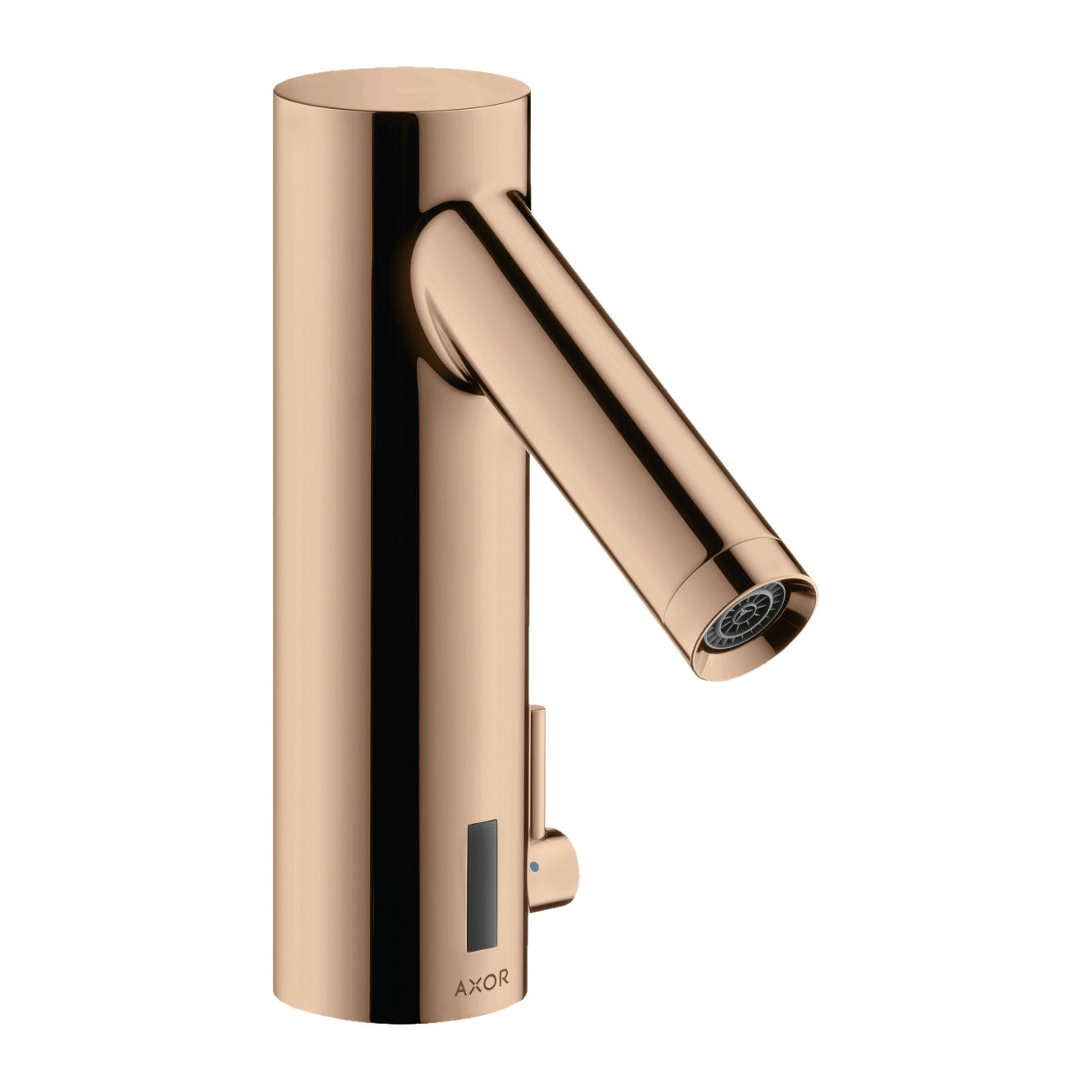 AXOR Starck Touchless Battery Operated Basin Mixer Faucet with Adjustable Temperature from Brandt in Polished Red Gold finish