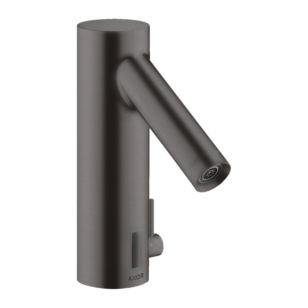 AXOR Starck Touchless Battery Operated Basin Mixer Faucet with Adjustable Temperature from Brandt in Brushed Black Chrome finish